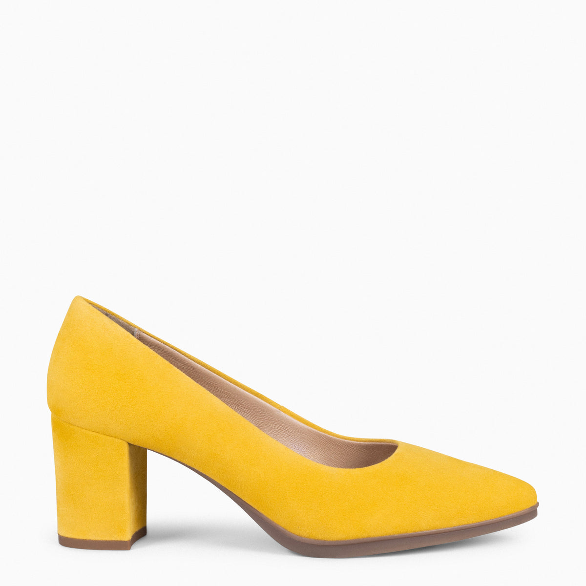 URBAN S – YELLOW Suede Mid-Heeled Shoes