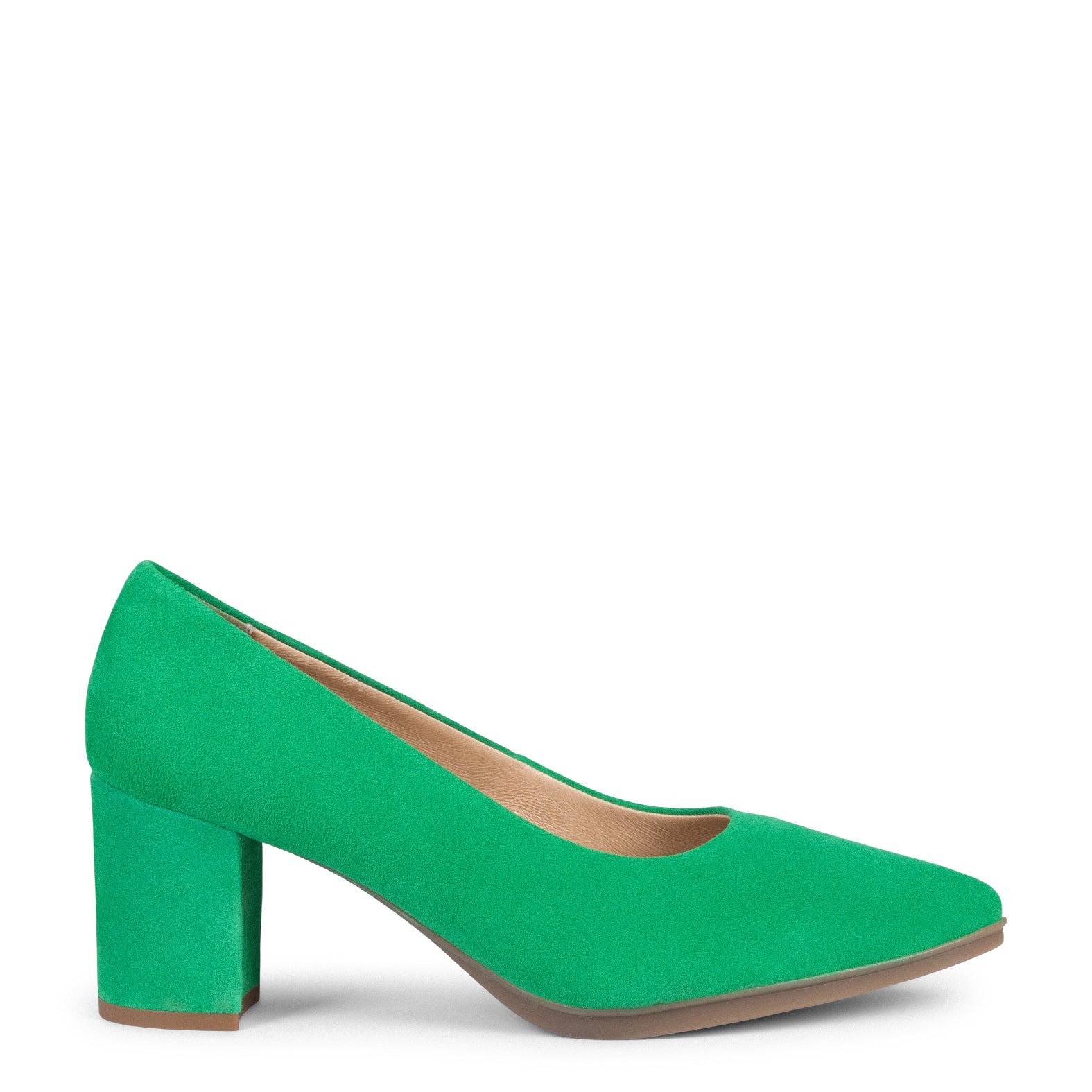 URBAN S - GREEN SUEDE MID-HEELED SHOES