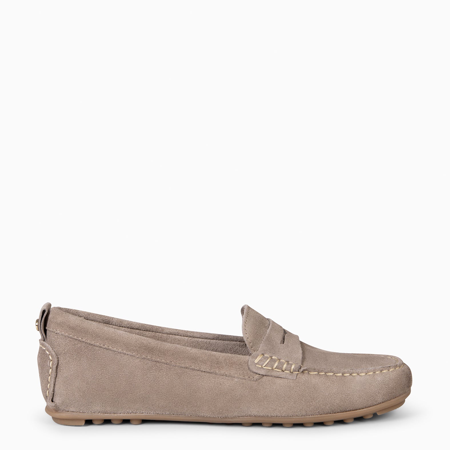 MONTEZ - GREY FLAT MOCCASINS WITH REMOVABLE INSOLE