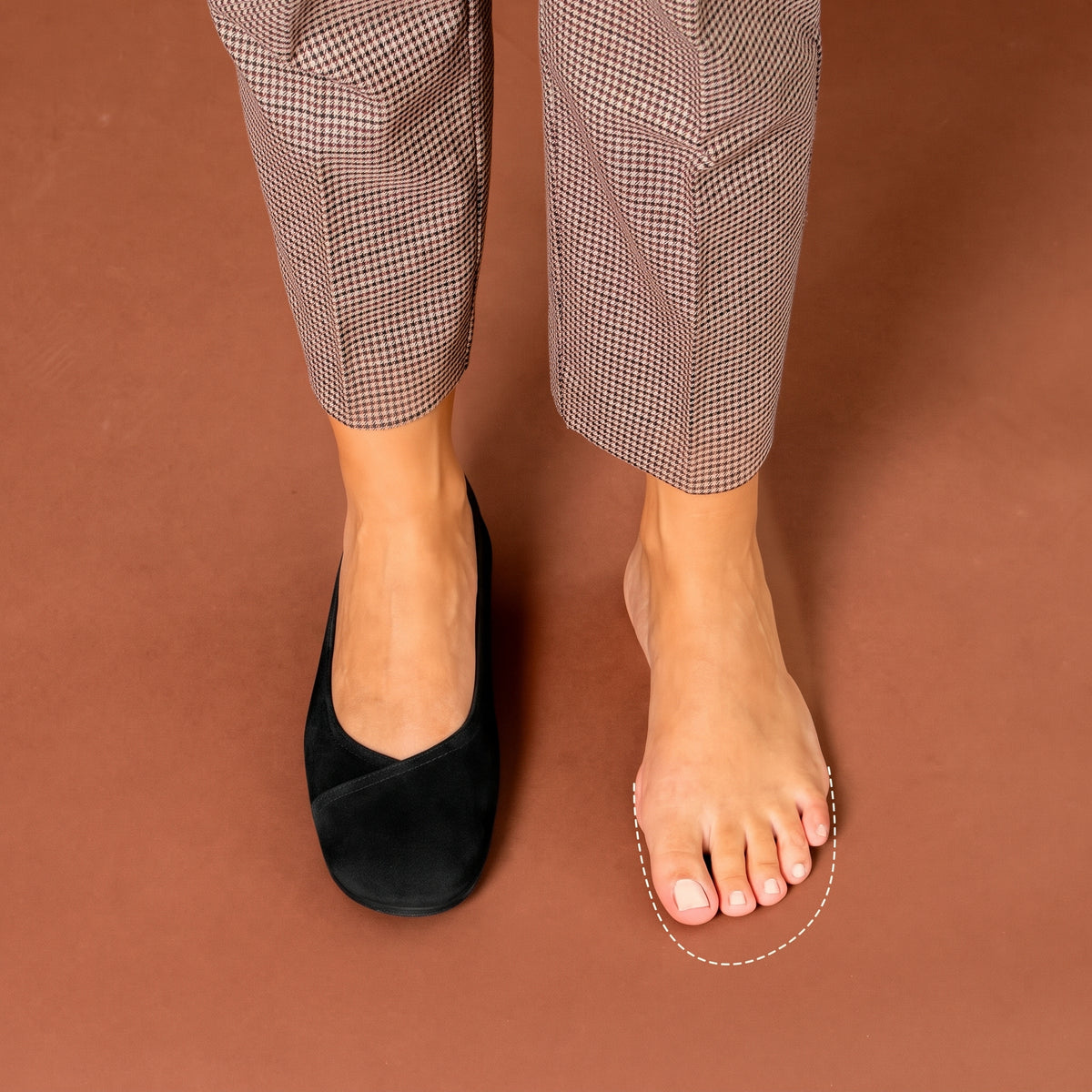 PLUMA - Zwarte Baresoft Ballerina's van Suède