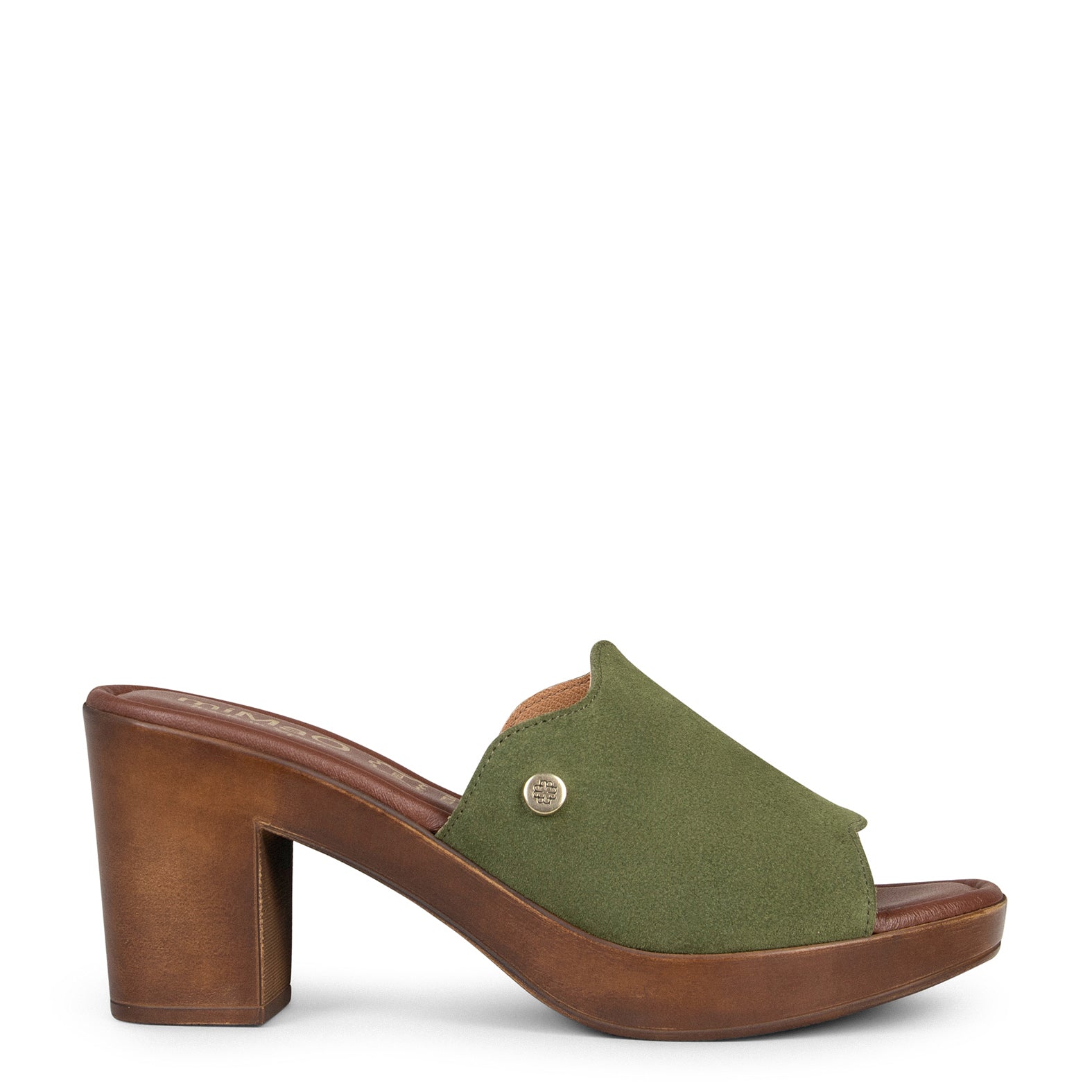 ADELA – Sabots en daim KAKI à bout ouvert