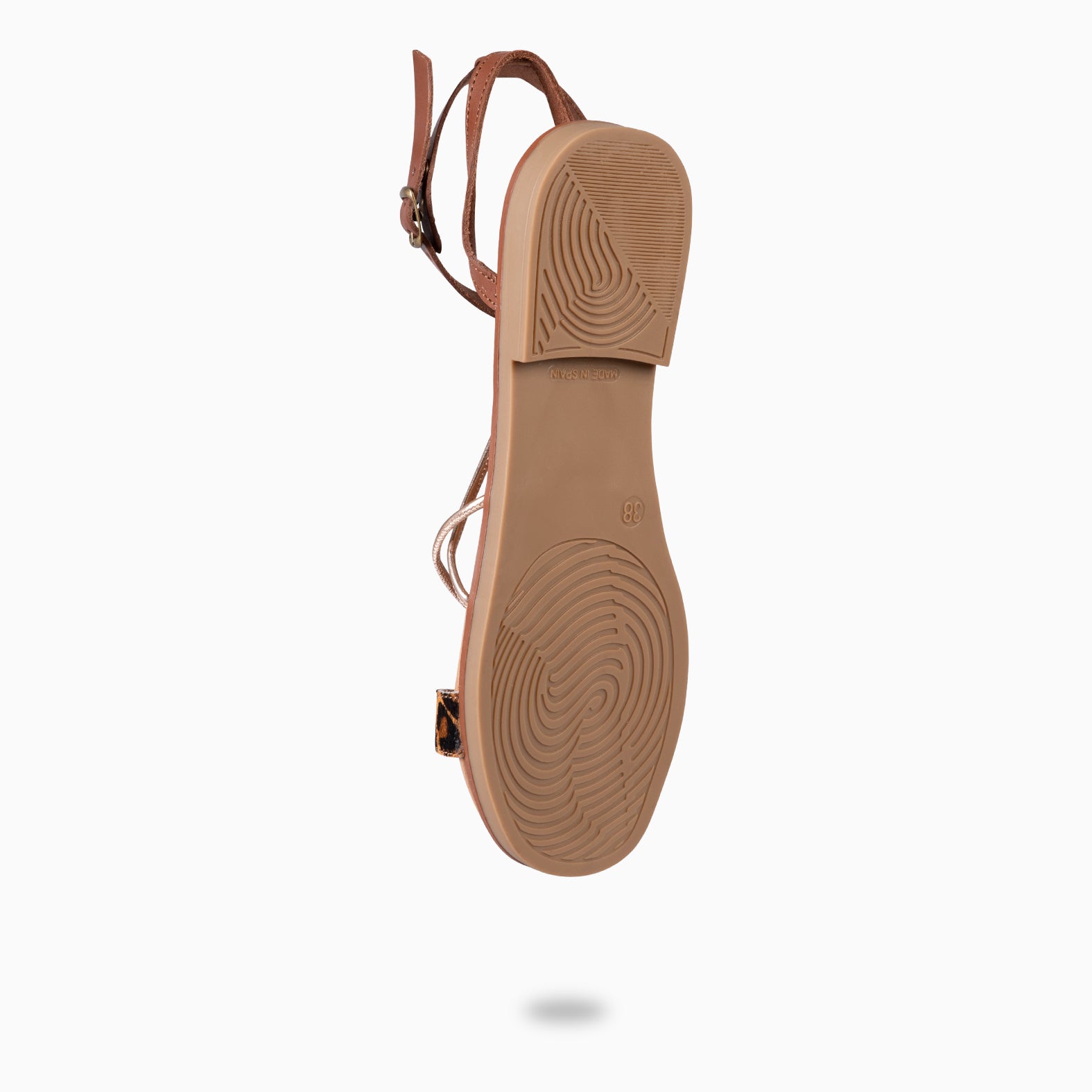 AMONET – Sandales plates bi matières LÉOPARD