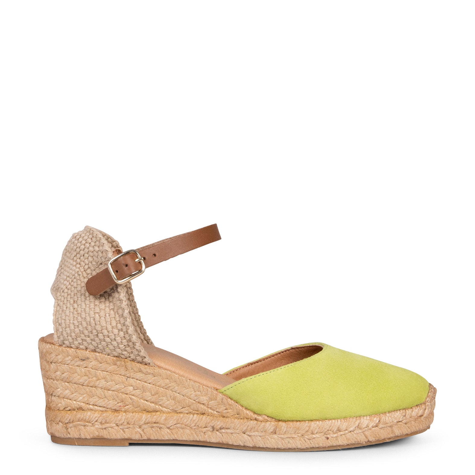 ALTEA – Espadrilles à talon compensé CITRON VERT
