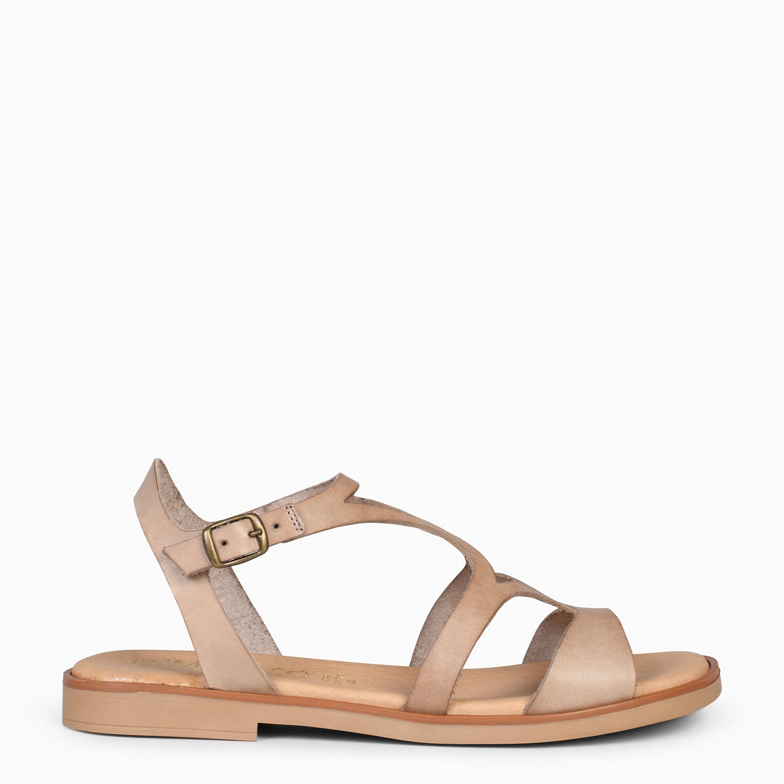 BAMBÚ – Sandales plates TAUPE