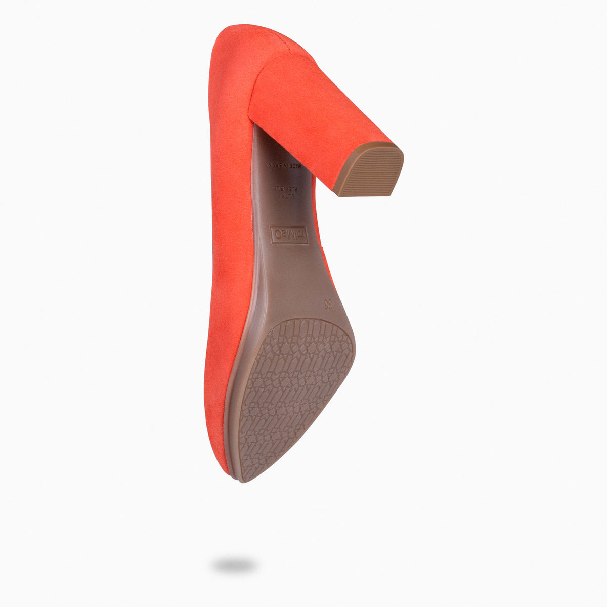 URBAN – Zapatos de tacón alto de ante ROJO ANARANJADO