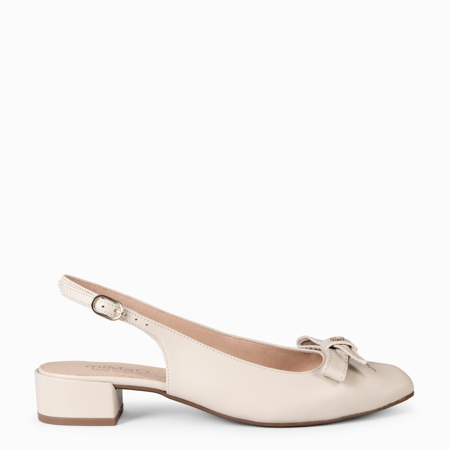 MARTA - ZAPATOS DESTALONADOS CON LAZO MARFIL