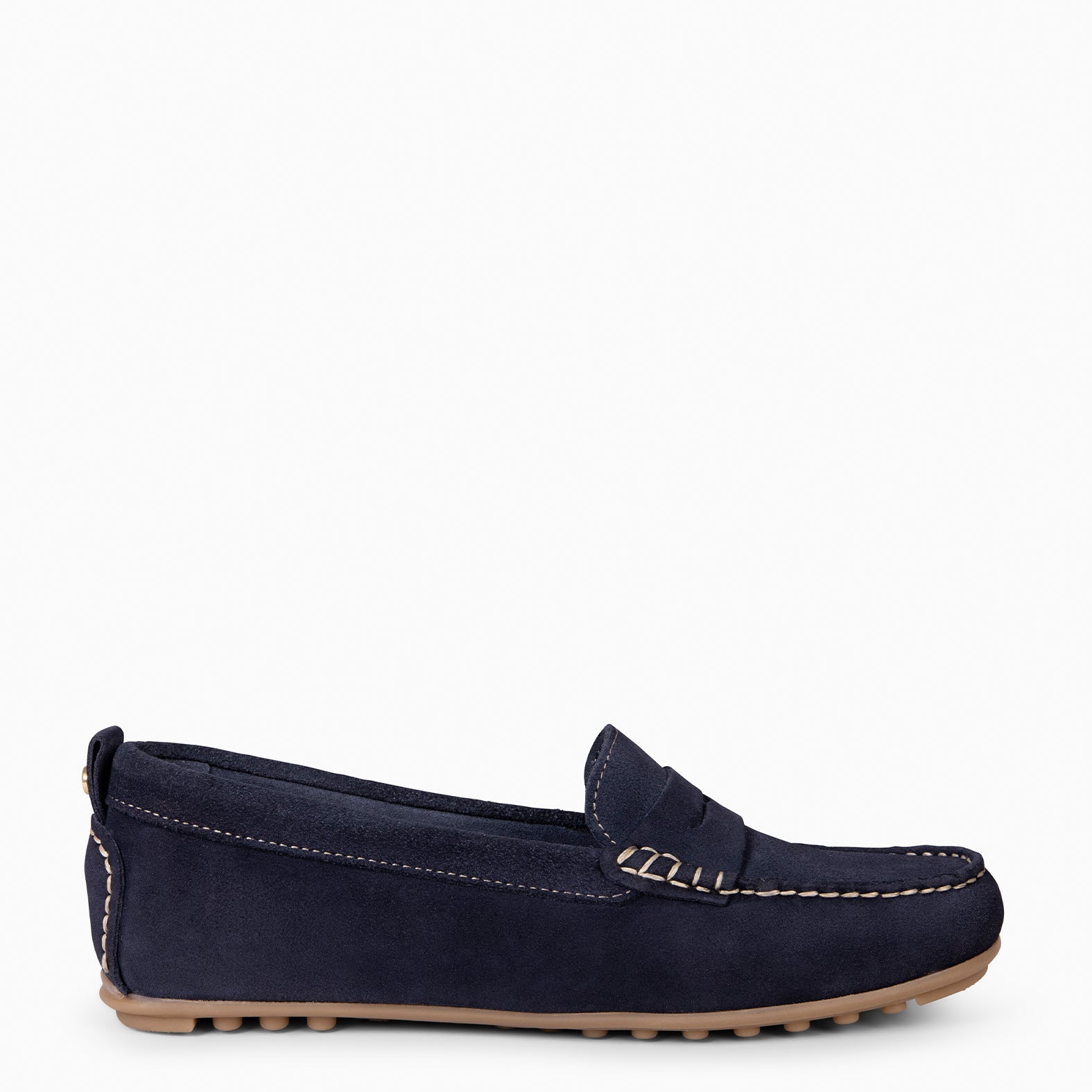MONTEZ - NAVY FLAT MOCCASINS WITH REMOVABLE INSOLE