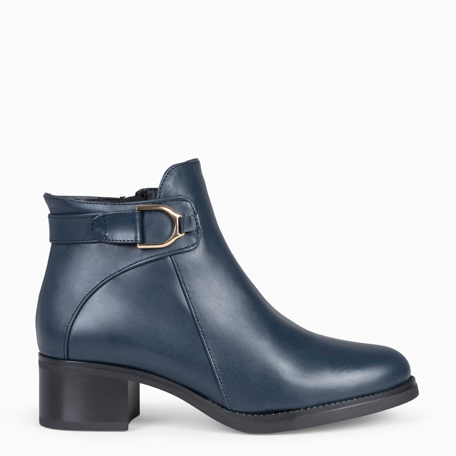 Navy blue leather hot sale booties