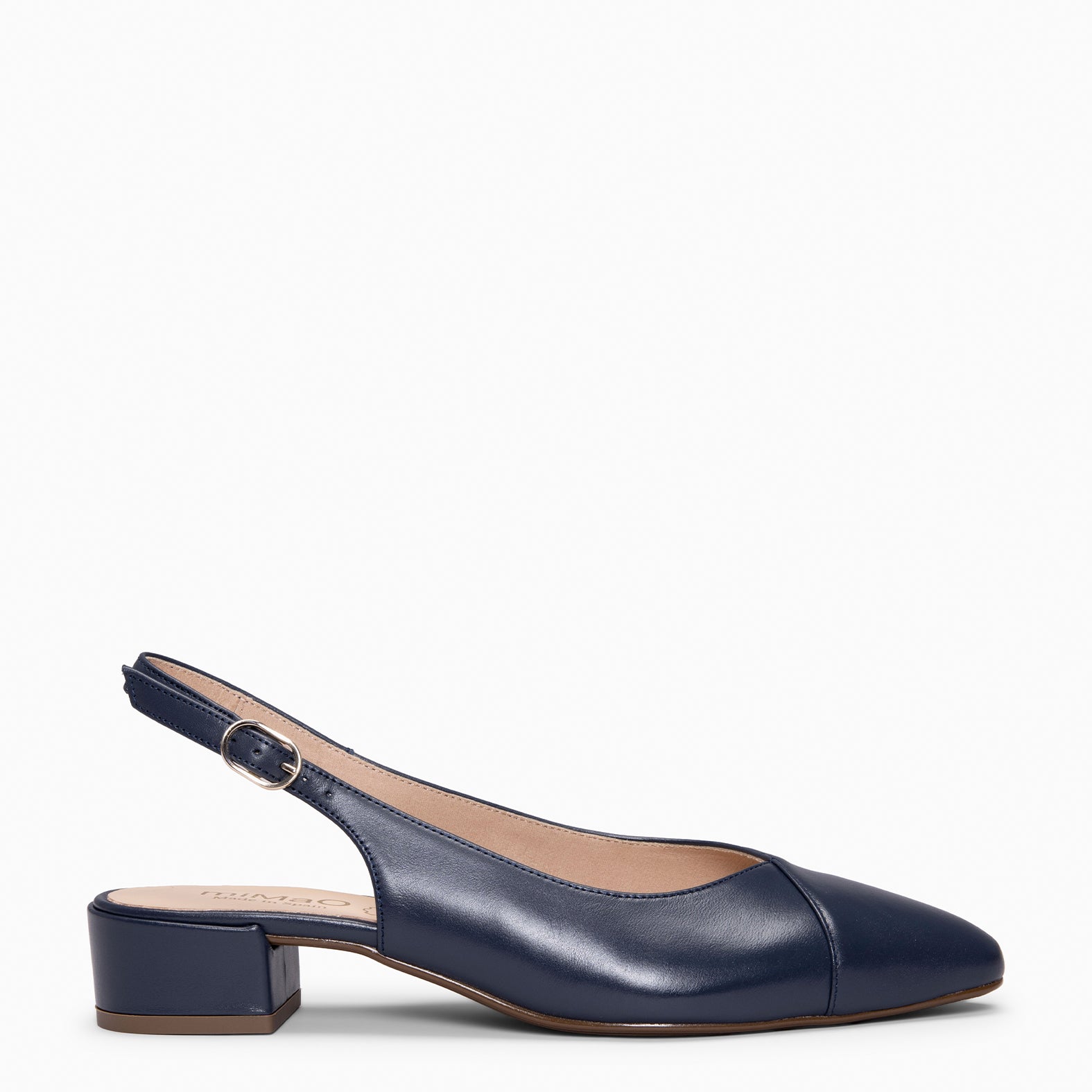 MARTINA - NAVY WOMEN'S SLING-BACK IN SUEDE LEATHER