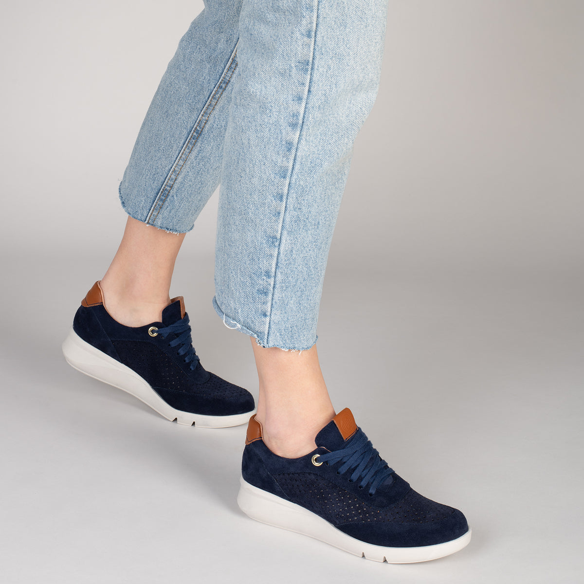 BLUCHER DEPORTIVO - Zapatillas con cuña para mujer MARINO