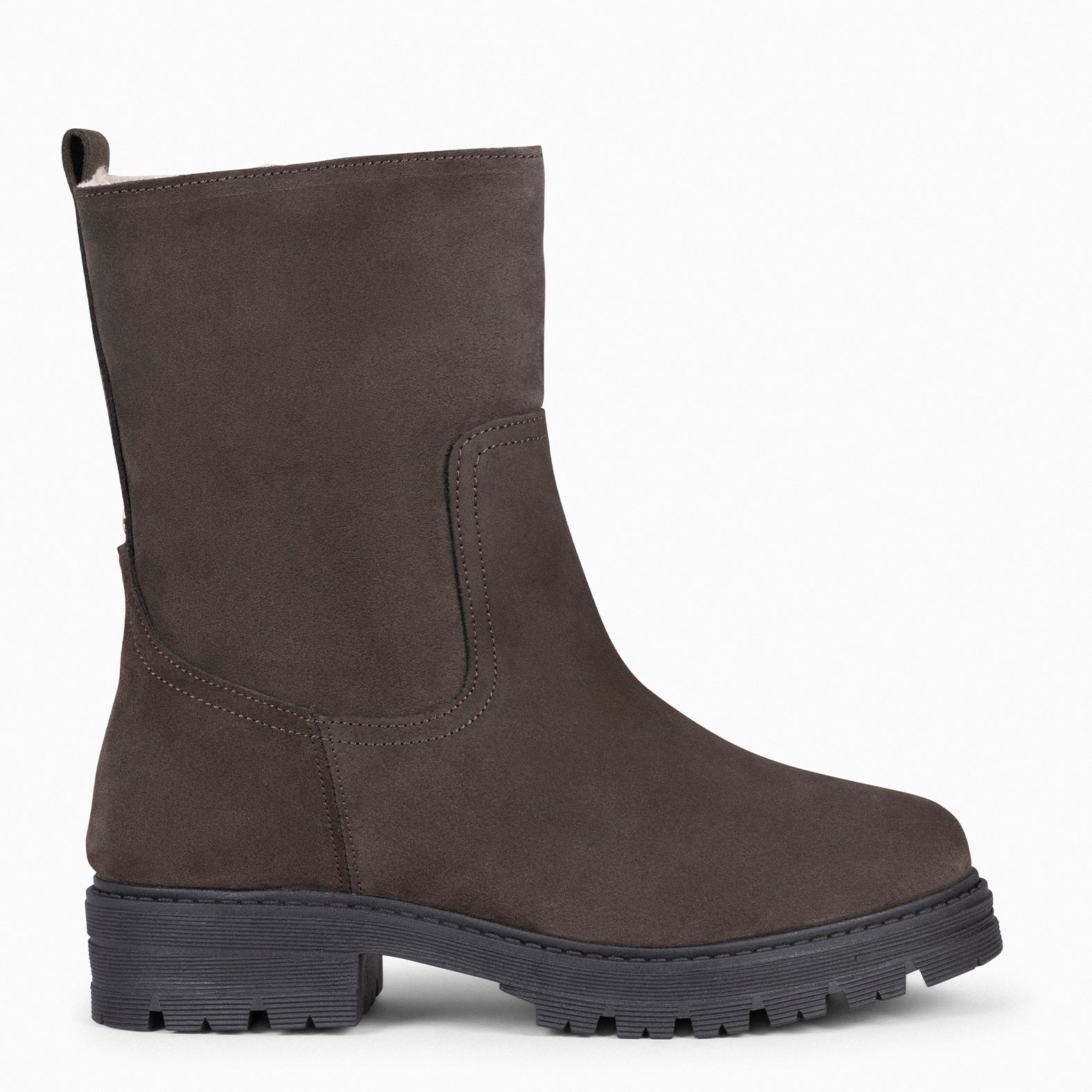 ALASKA - Botín de Mujer con Forro de Piel de Borrego MARRÓN