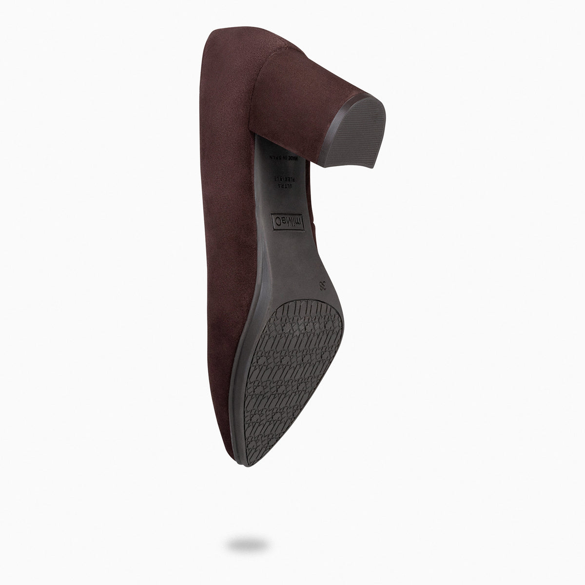 URBAN S – Zapatos de tacón medio de ante MARRÓN