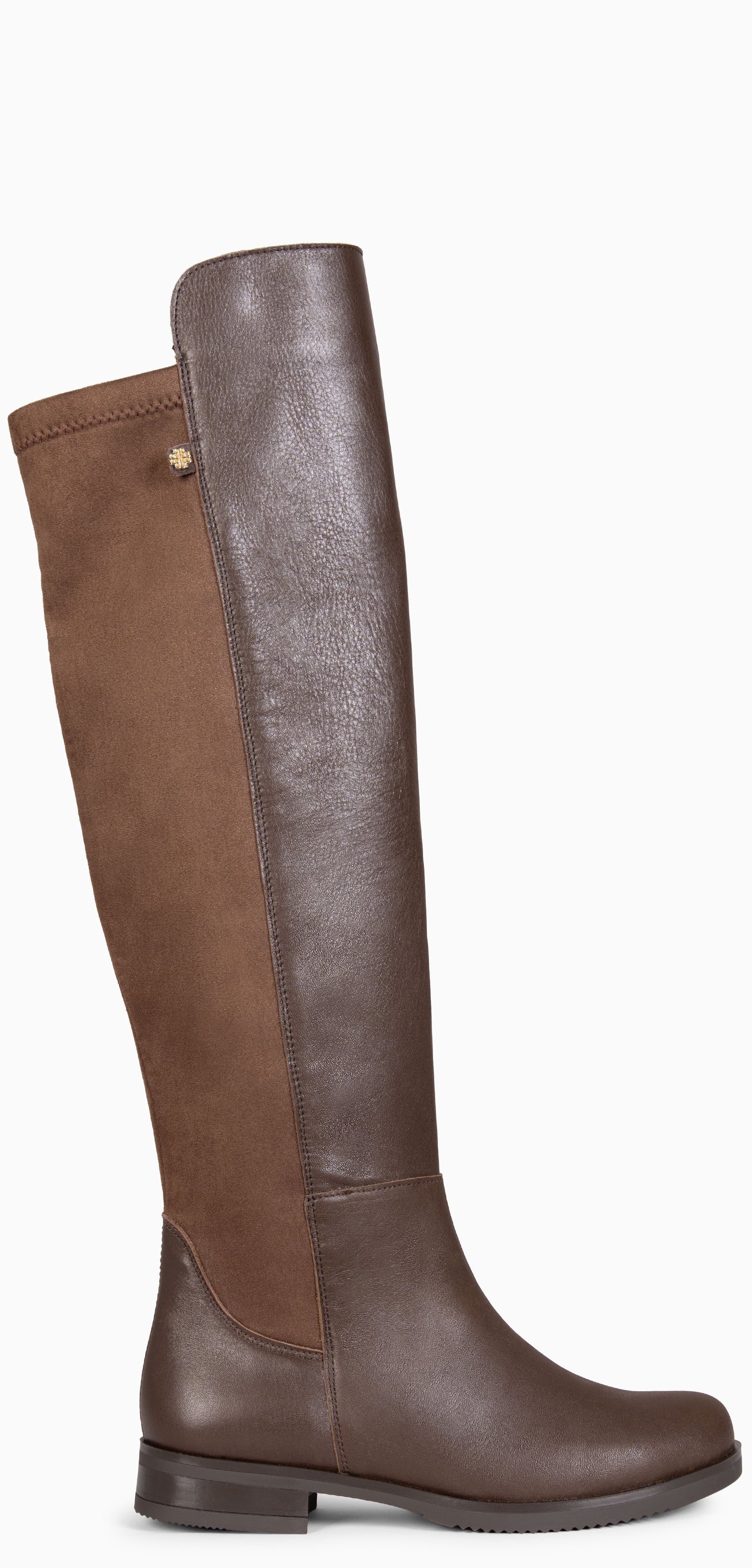 LIA - Bota alta de piel MARRON