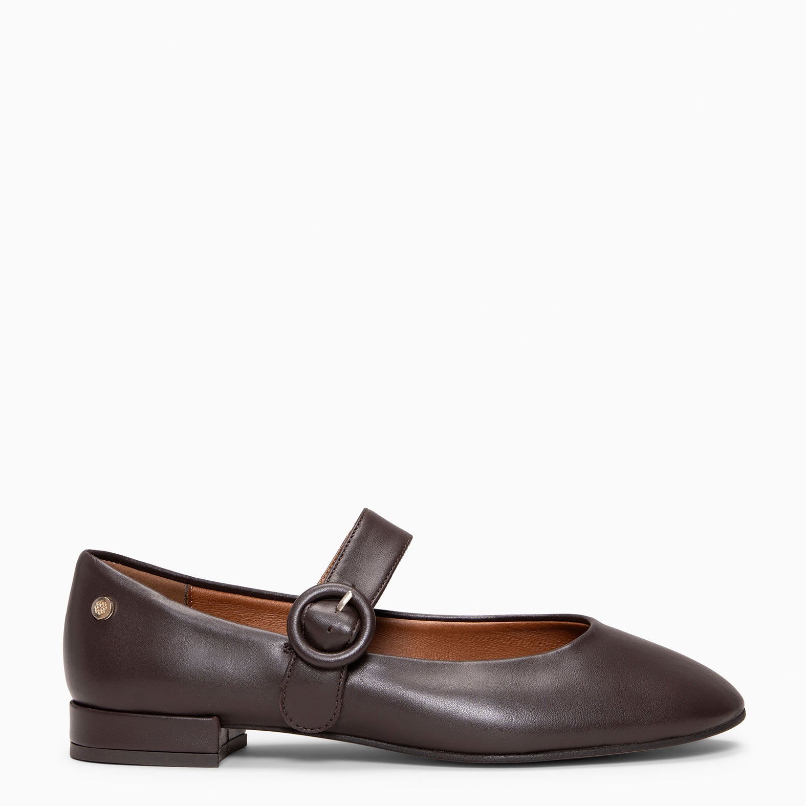FLORENCIA - Mercedita con tira de piel MARRON