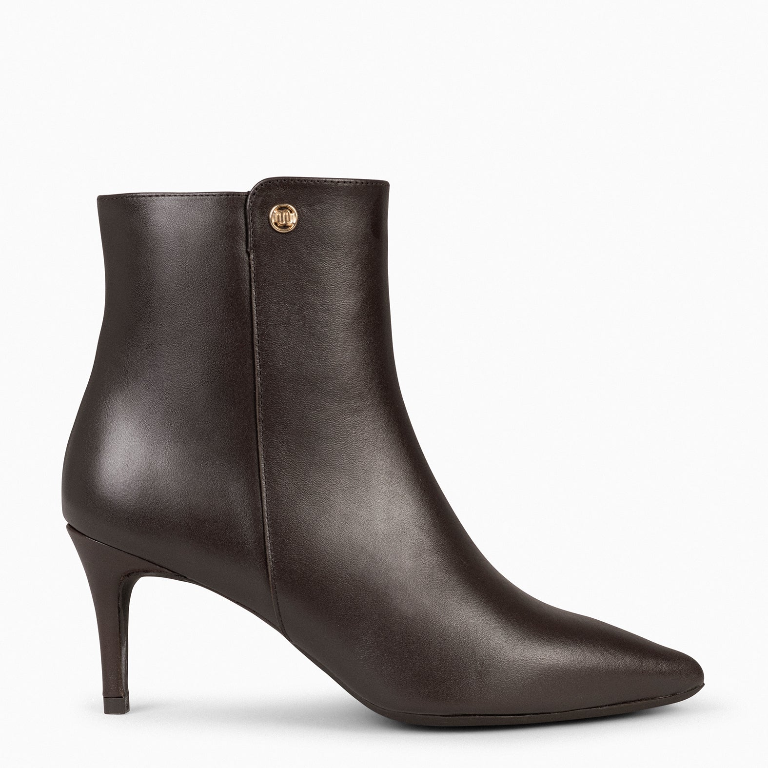 NIGHT Bottines Elegantes de cuir Napa avec talon aiguille MARRON miMaO