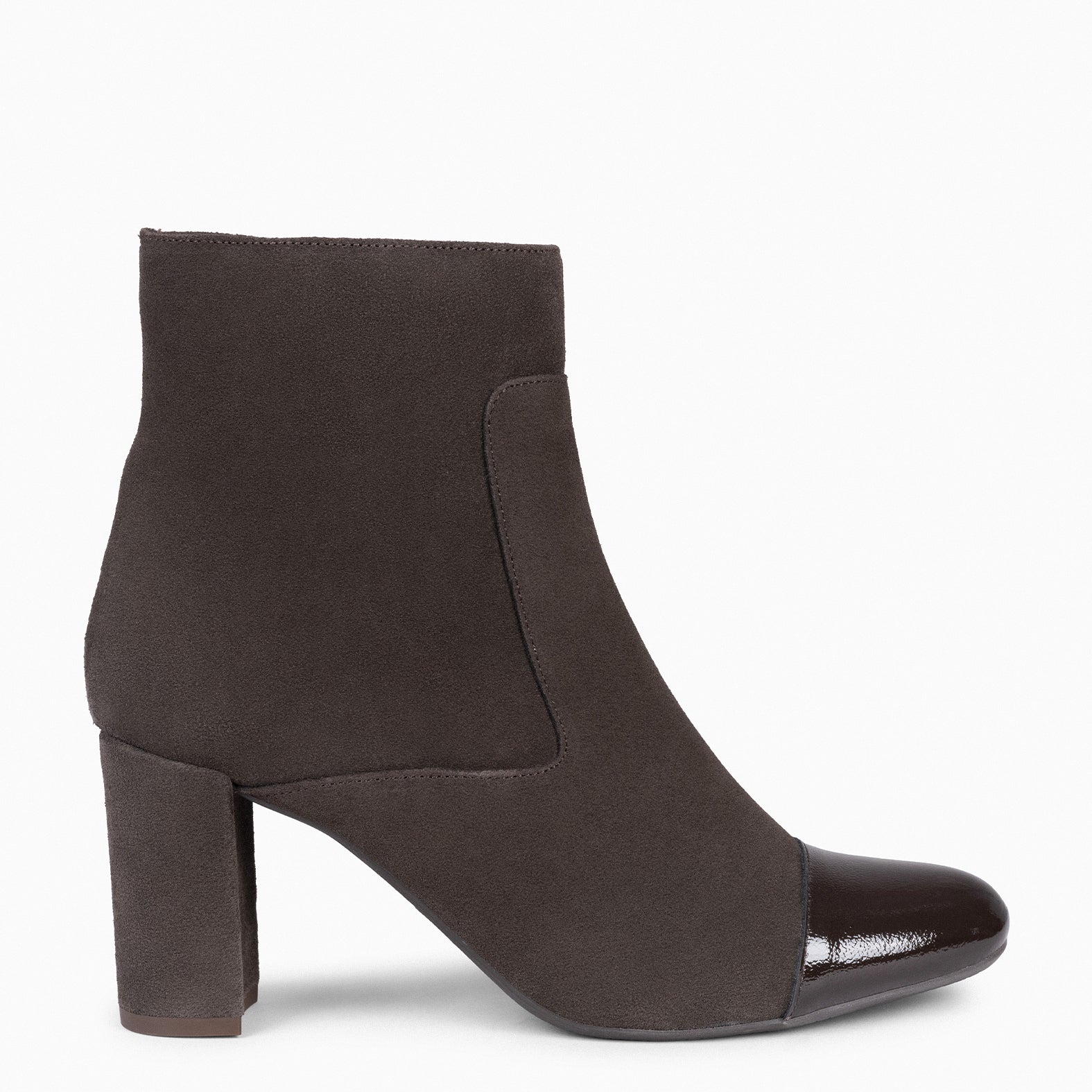 VARENNA - Botín con cremallera para mujer MARRÓN