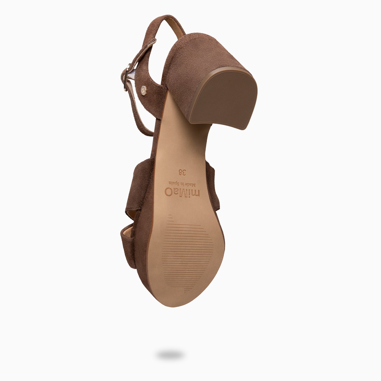 CERDEÑA - BROWN Platform wide-heeled sandal