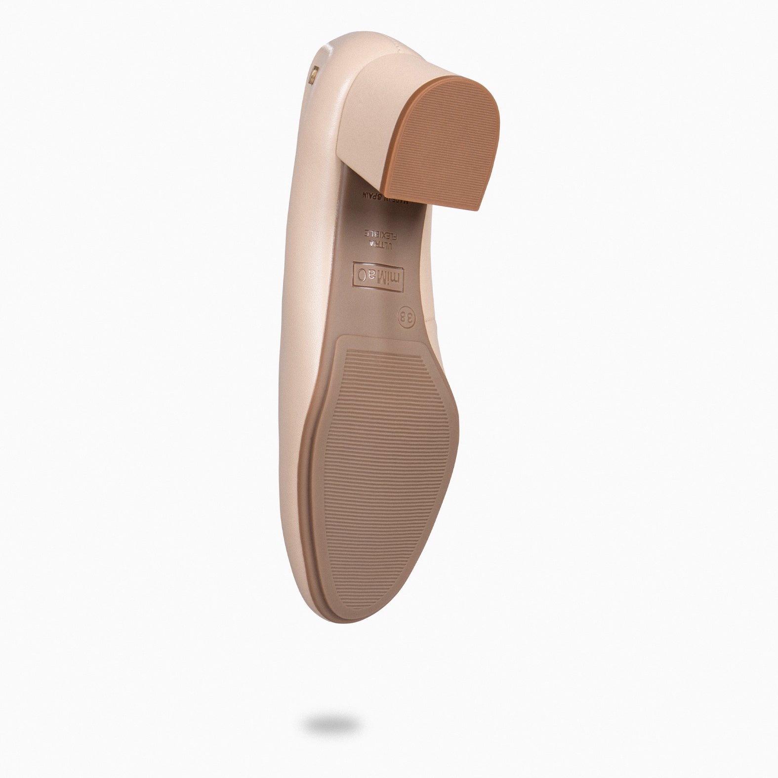 URBAN REDONDO SALÓN – Zapatos de tacón bajo de napa BEIGE - miMaO ®