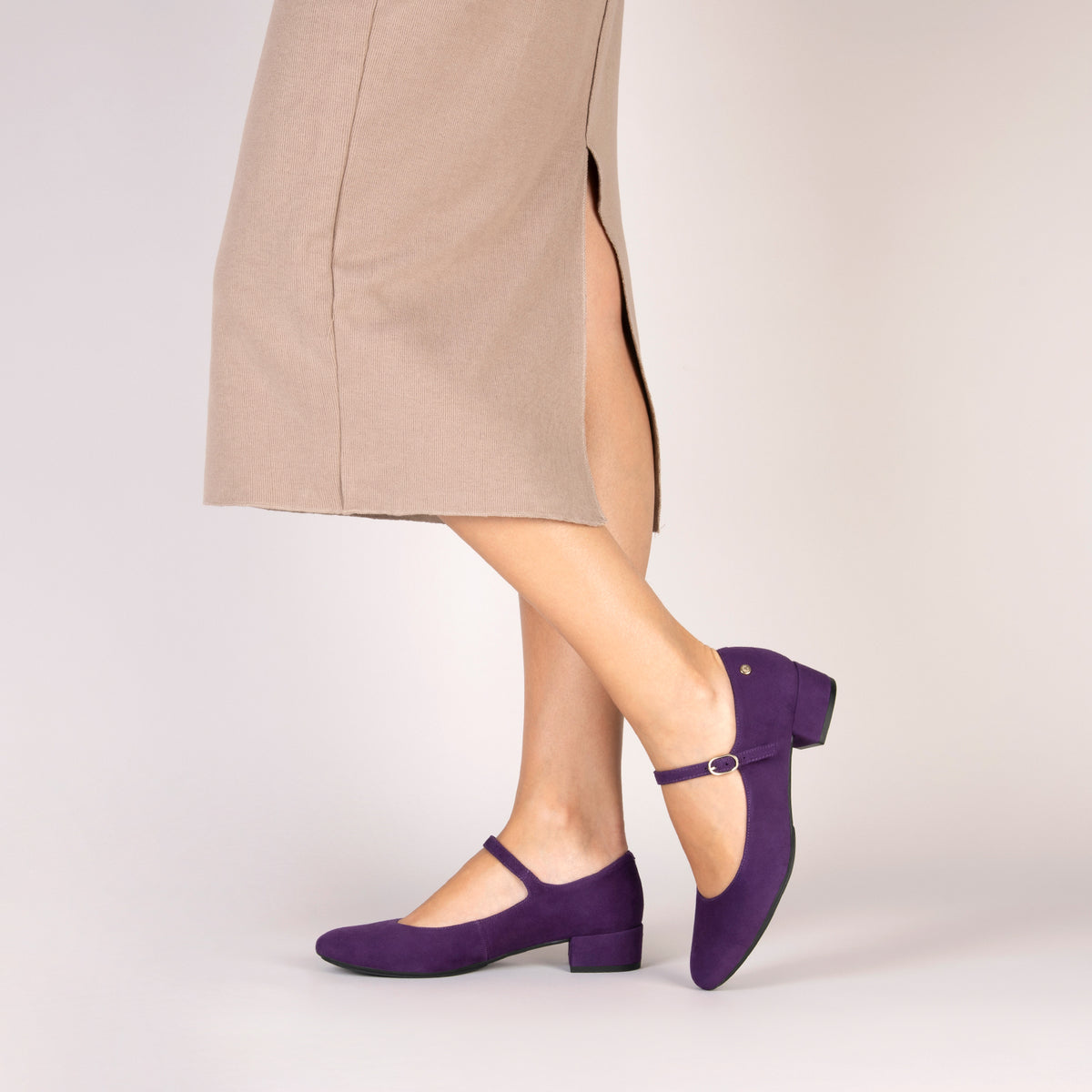 NORA – PURPLE Mary-jane with low heel