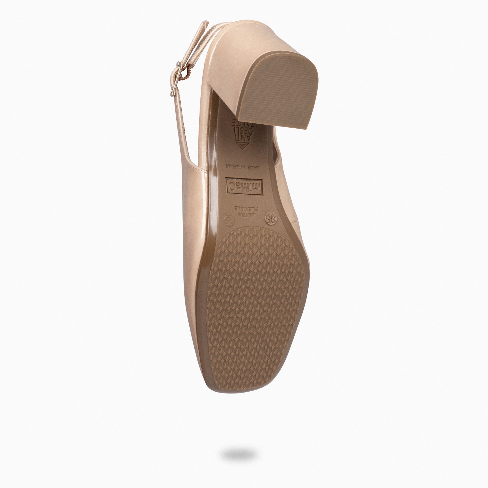 SOPHÍA - Zapato tacón ancho destalonado BEIGE