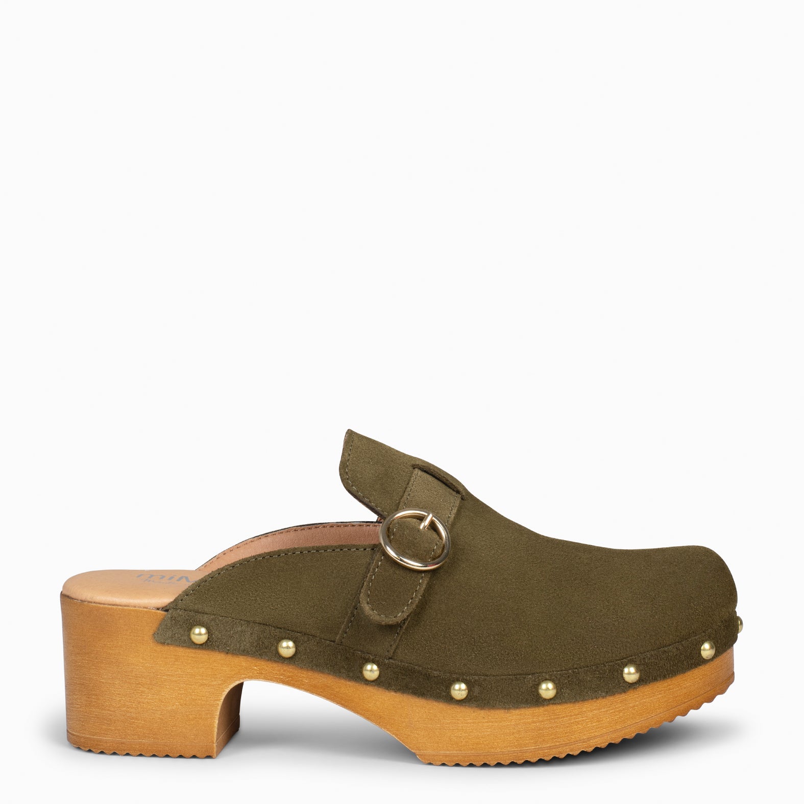 NIZA - Zuecos con tacón Bajo y Plataforma VERDE