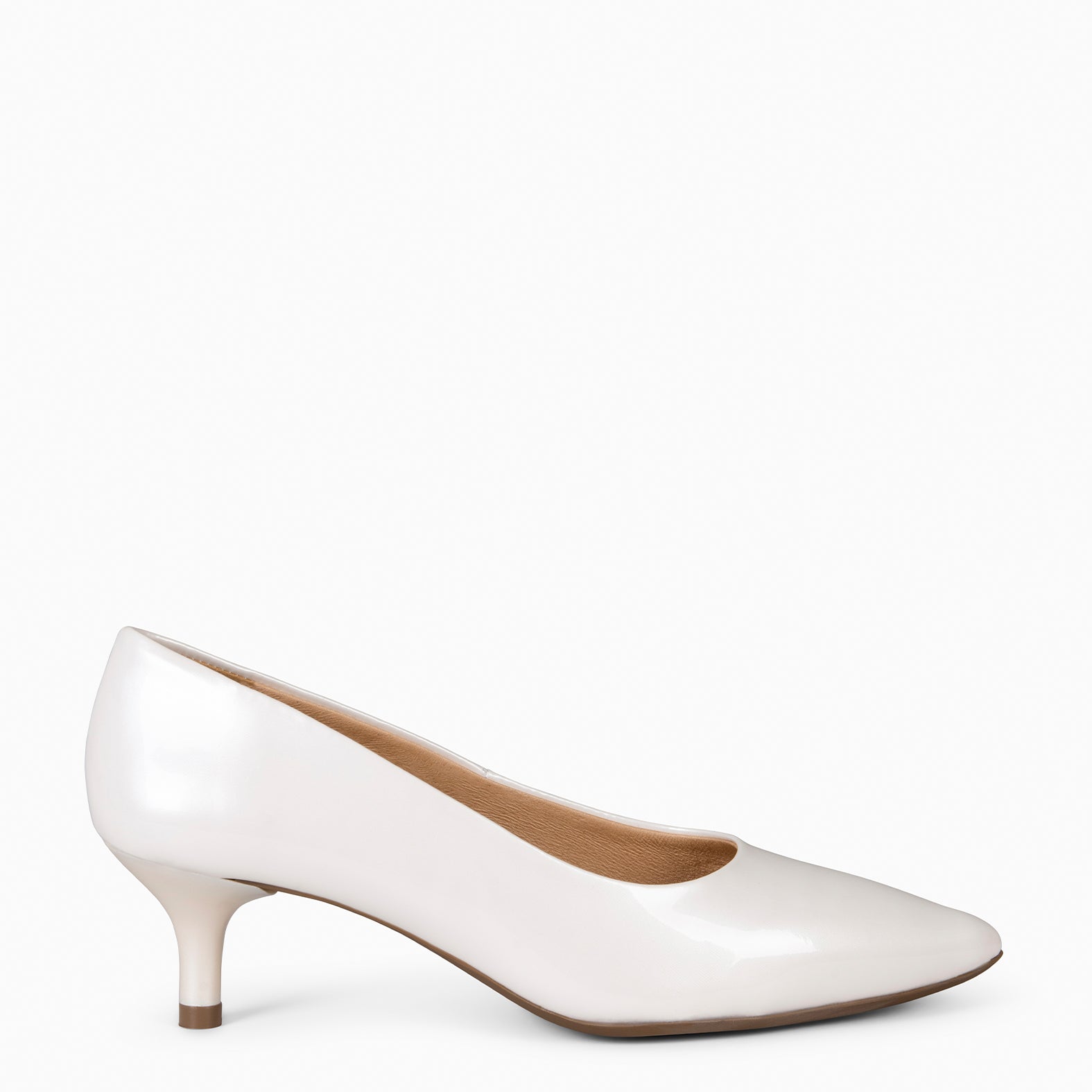 URBAN KITTEN – NACRE NAPPA LEATHER KITTEN HEELS