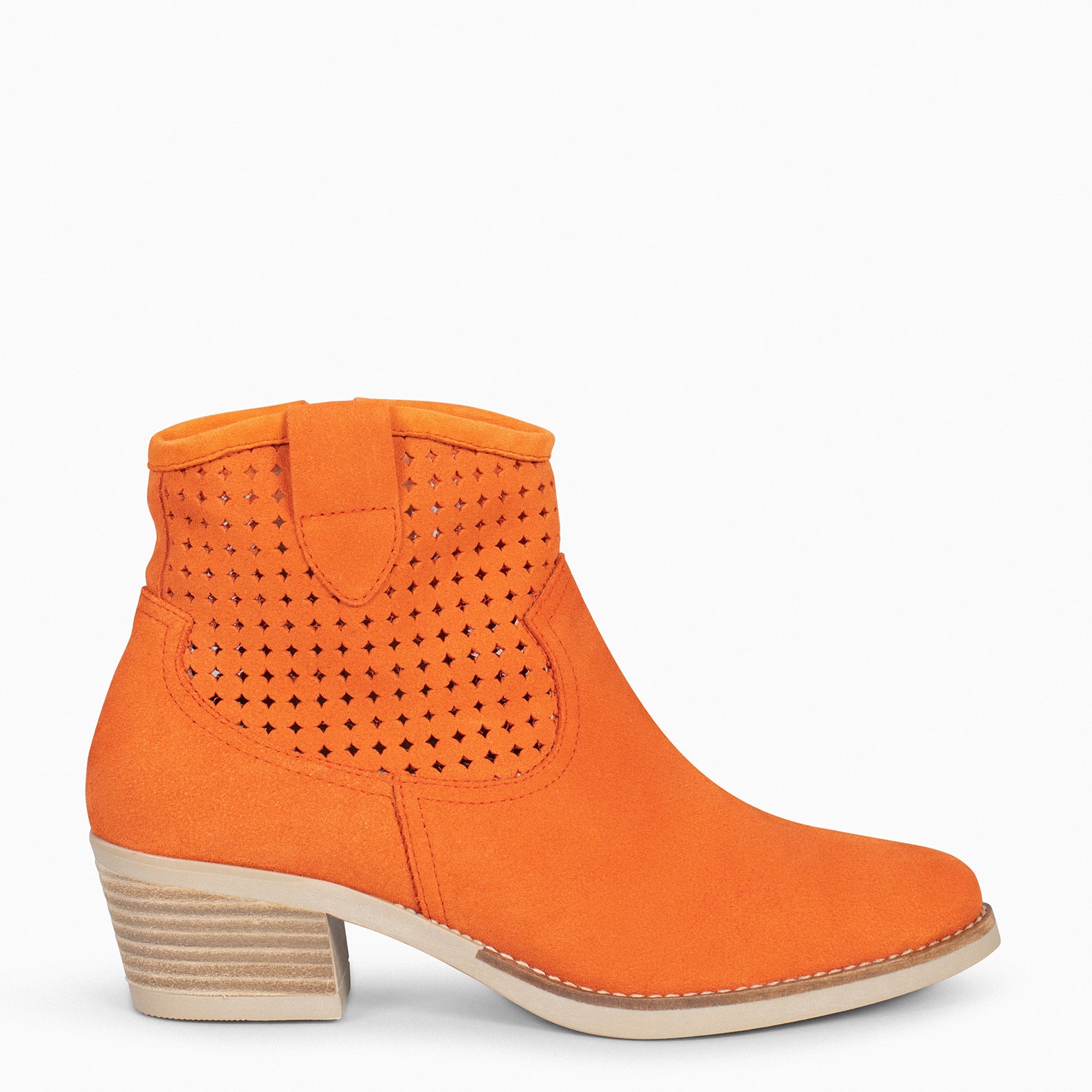 HOUSTON Bottines cowboy talon ORANGE