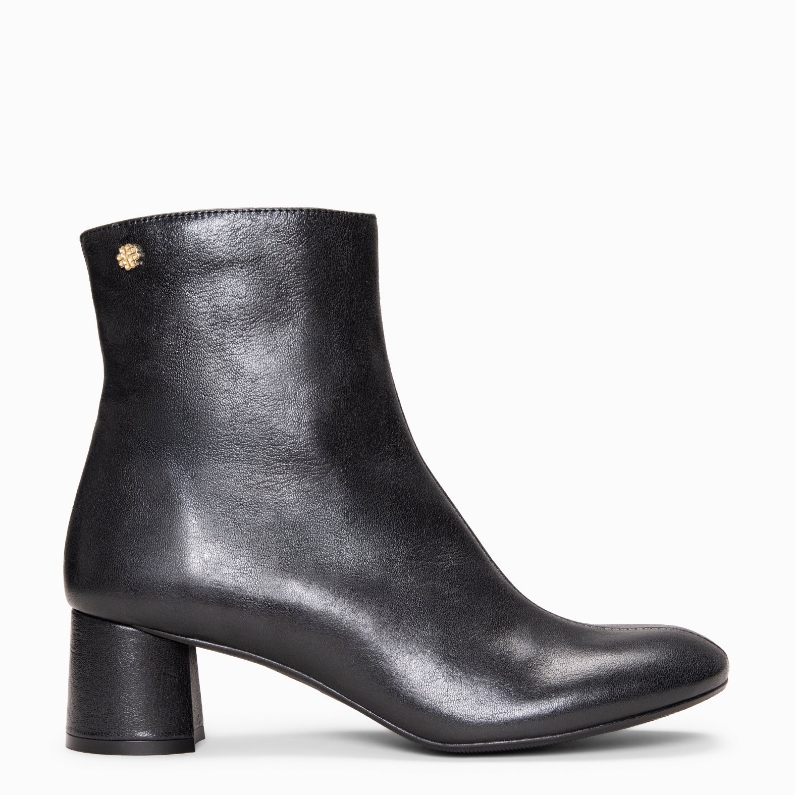 RUBI - Botines de tacón de piel NEGRO