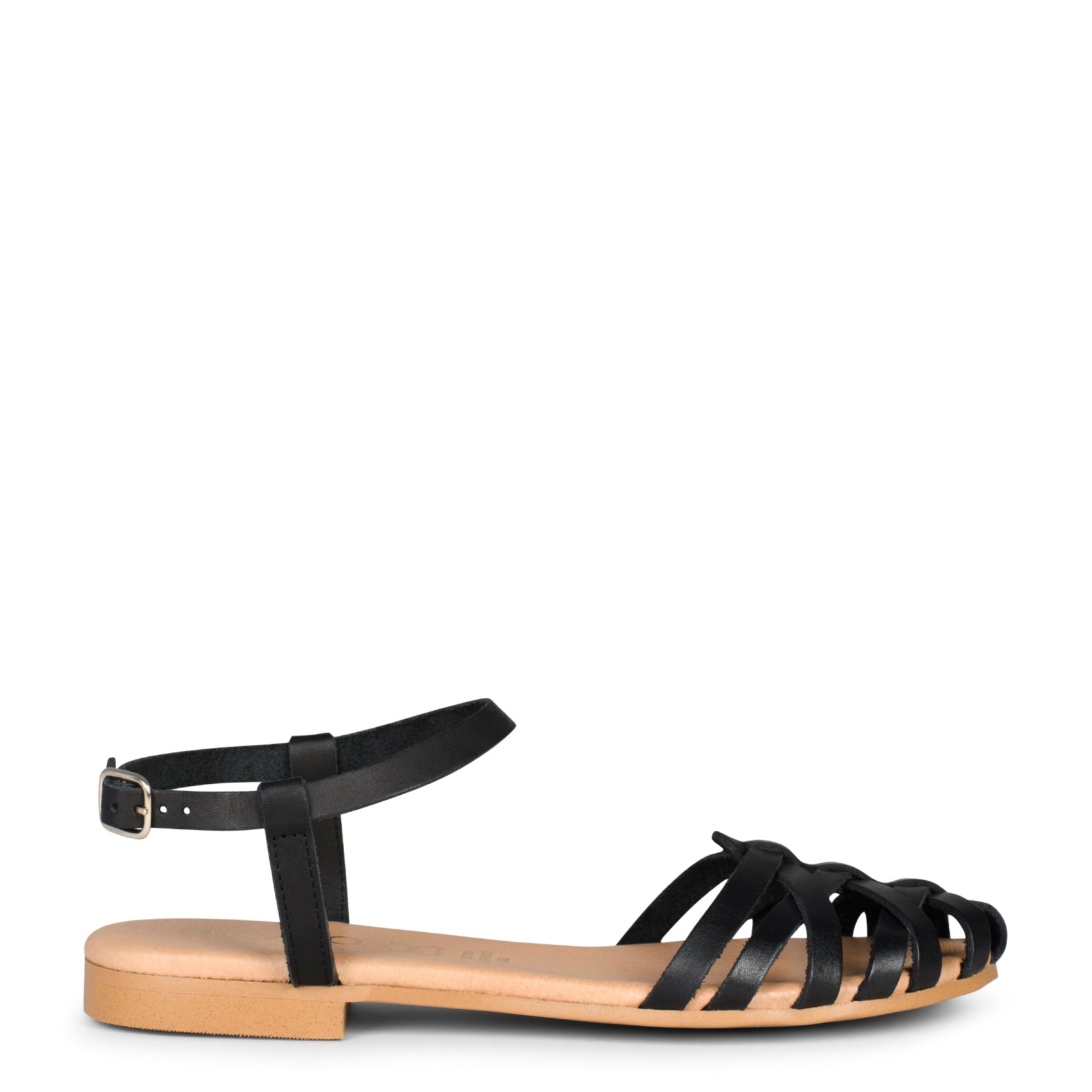 BEACH - BLACK Braided Flat Sandals