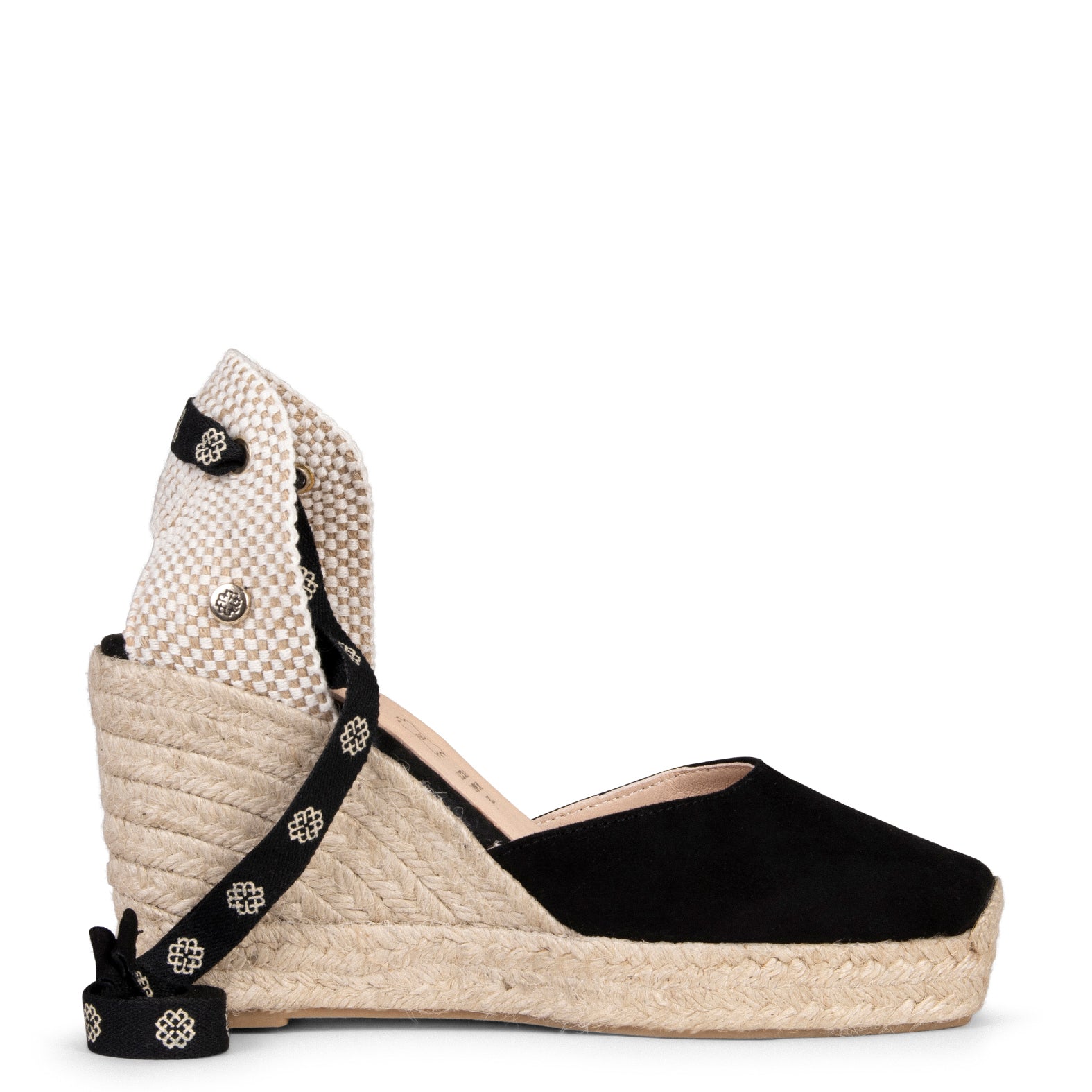 MOMBASA - BLACK ESPADRILLES WITH RIBBONS