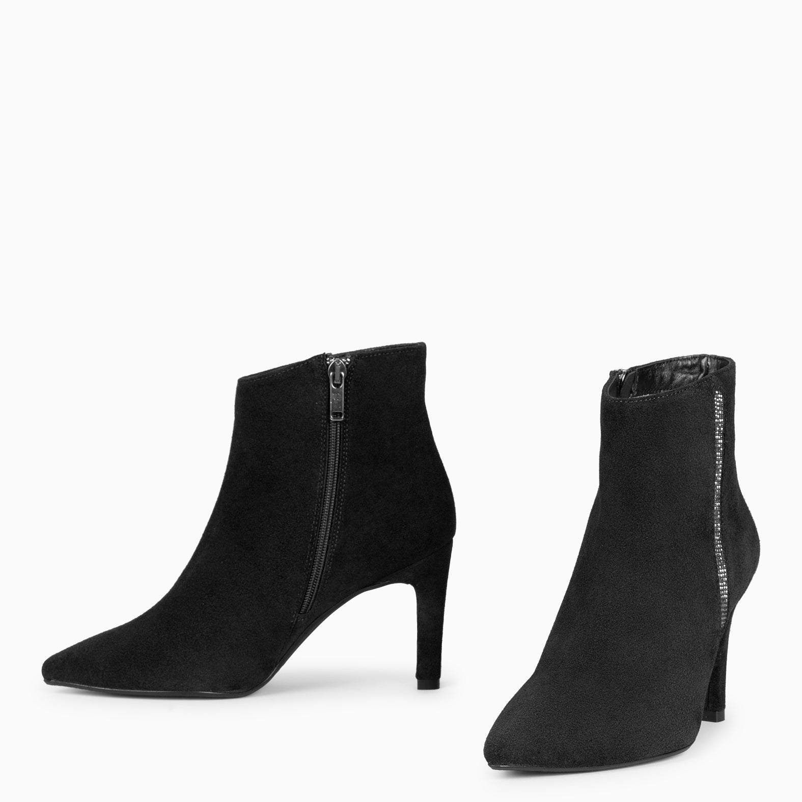 BOTÍN GLAM - Botines de tacón fino NEGRO