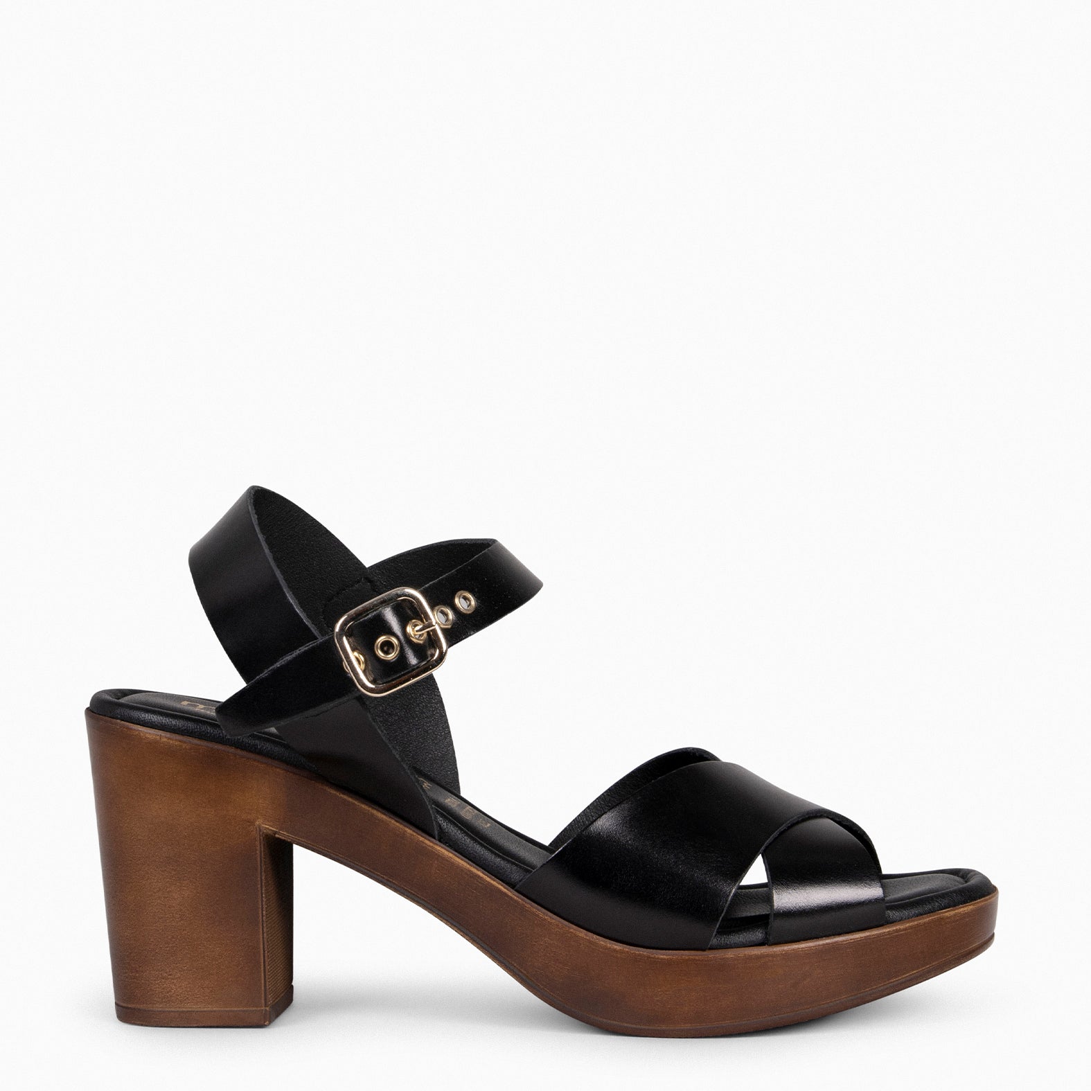 TAVIRA - Sandalias de tacón ancho NEGRO - miMaO ®