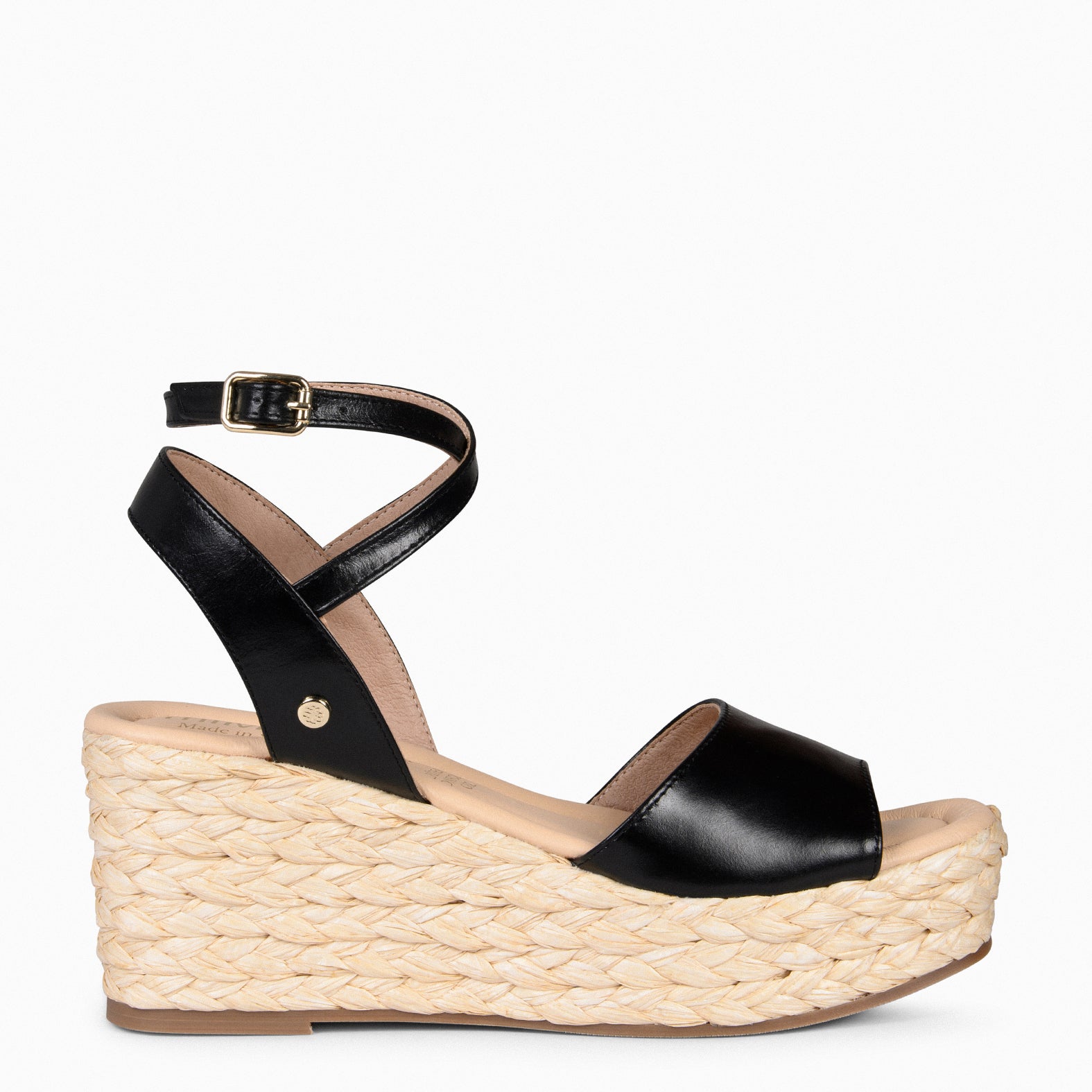 SINTRA - Black Platform Wedge Espadrille