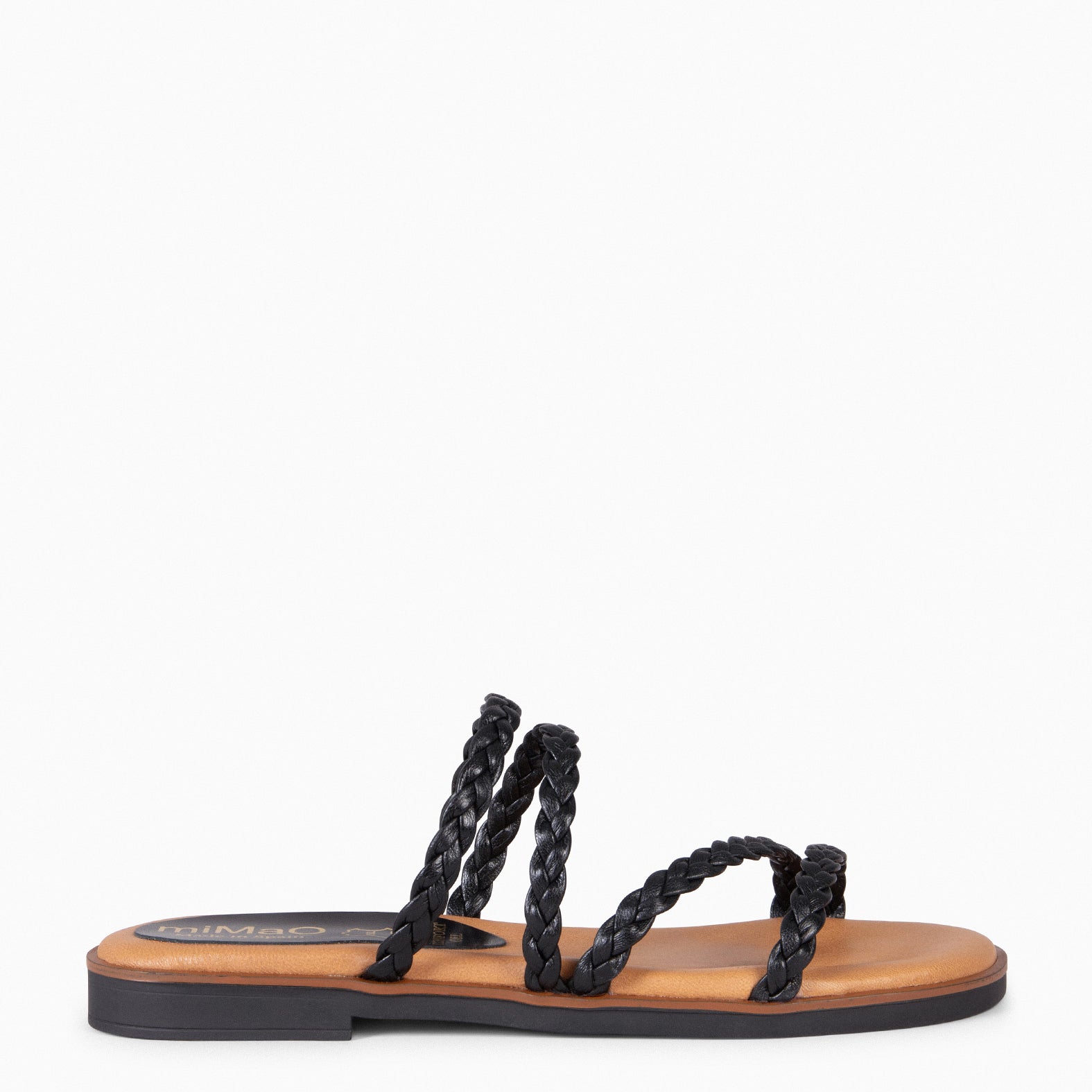 HIDRA - BLACK BRAIDED SANDALS
