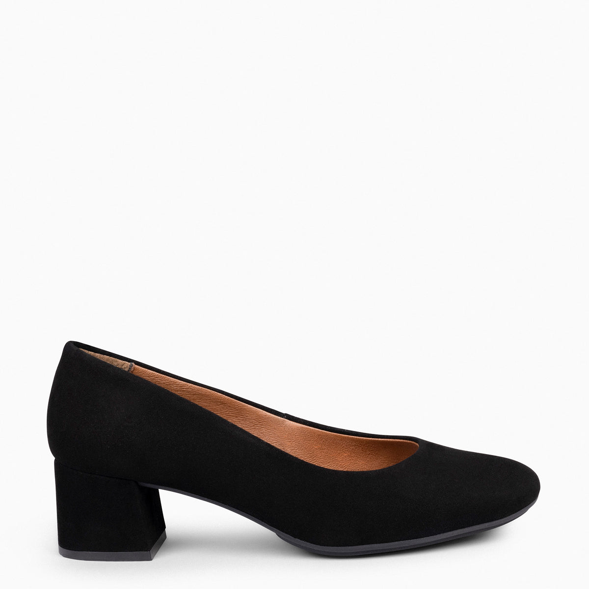URBAN REDONDO - Zapatos de tacón bajo de ante NEGRO