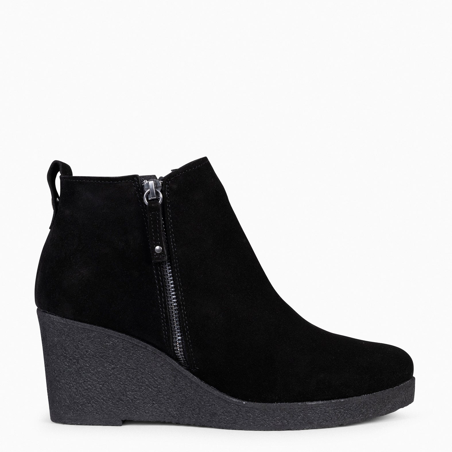 DAKOTA - BLACK high wedge booties