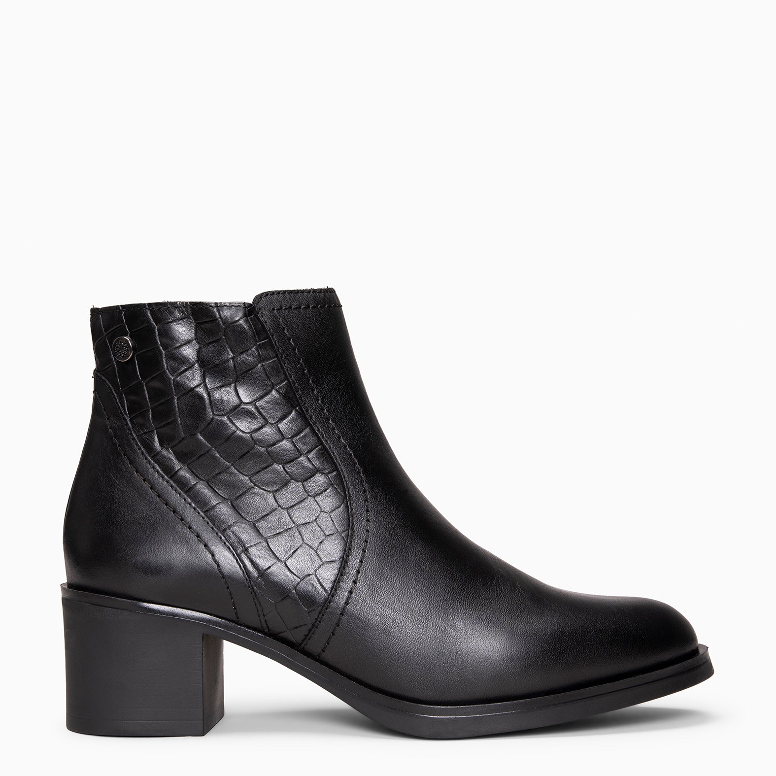 BRANSON - Botines bajos de piel NEGRO