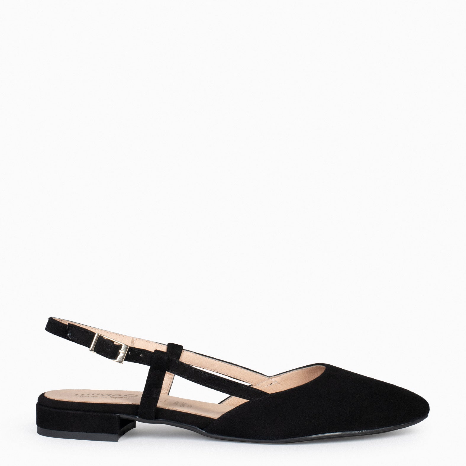 BRUNCH - Slingbacks à petit talon en daim NOIR