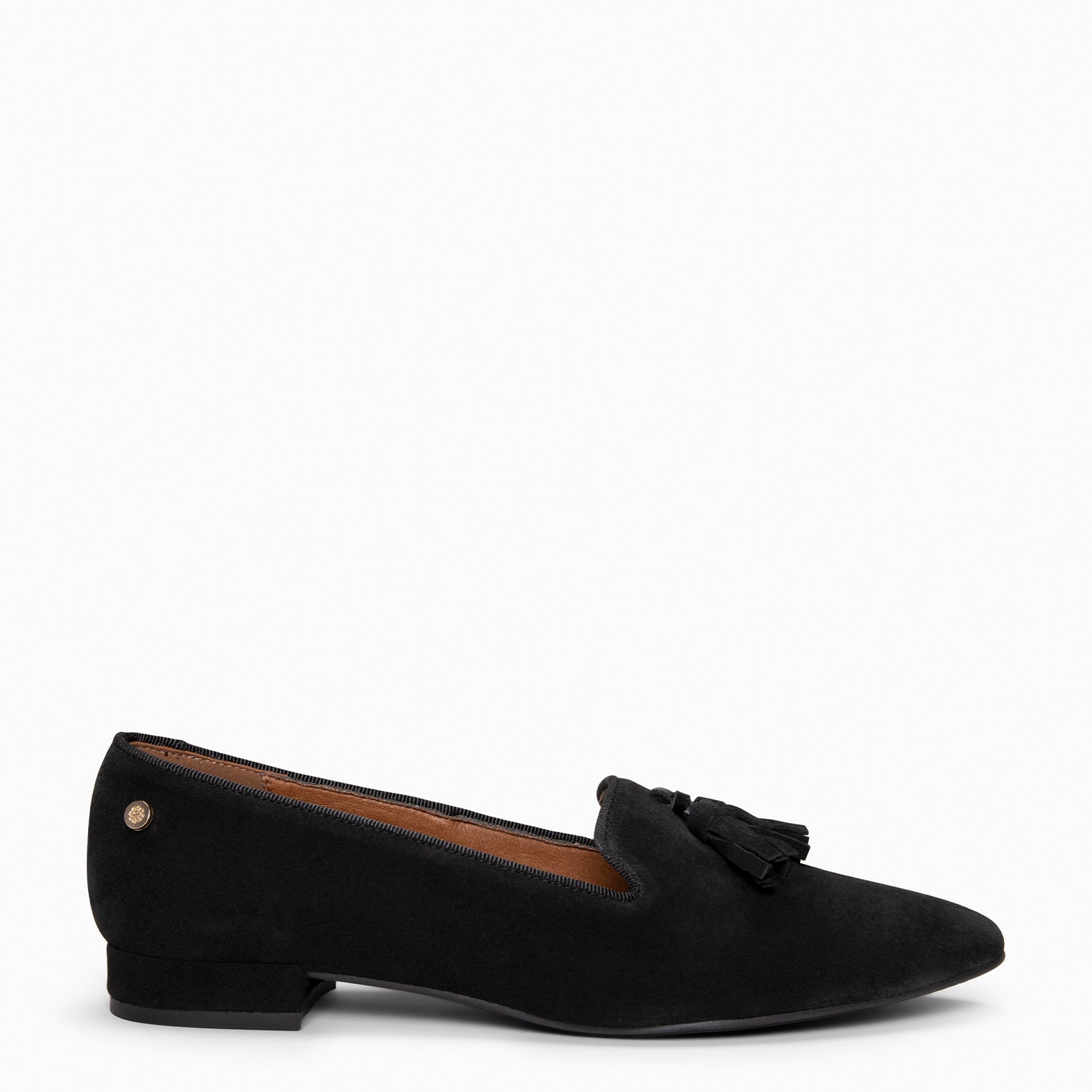 ADISA – Mocasines de piel de serraje NEGRO