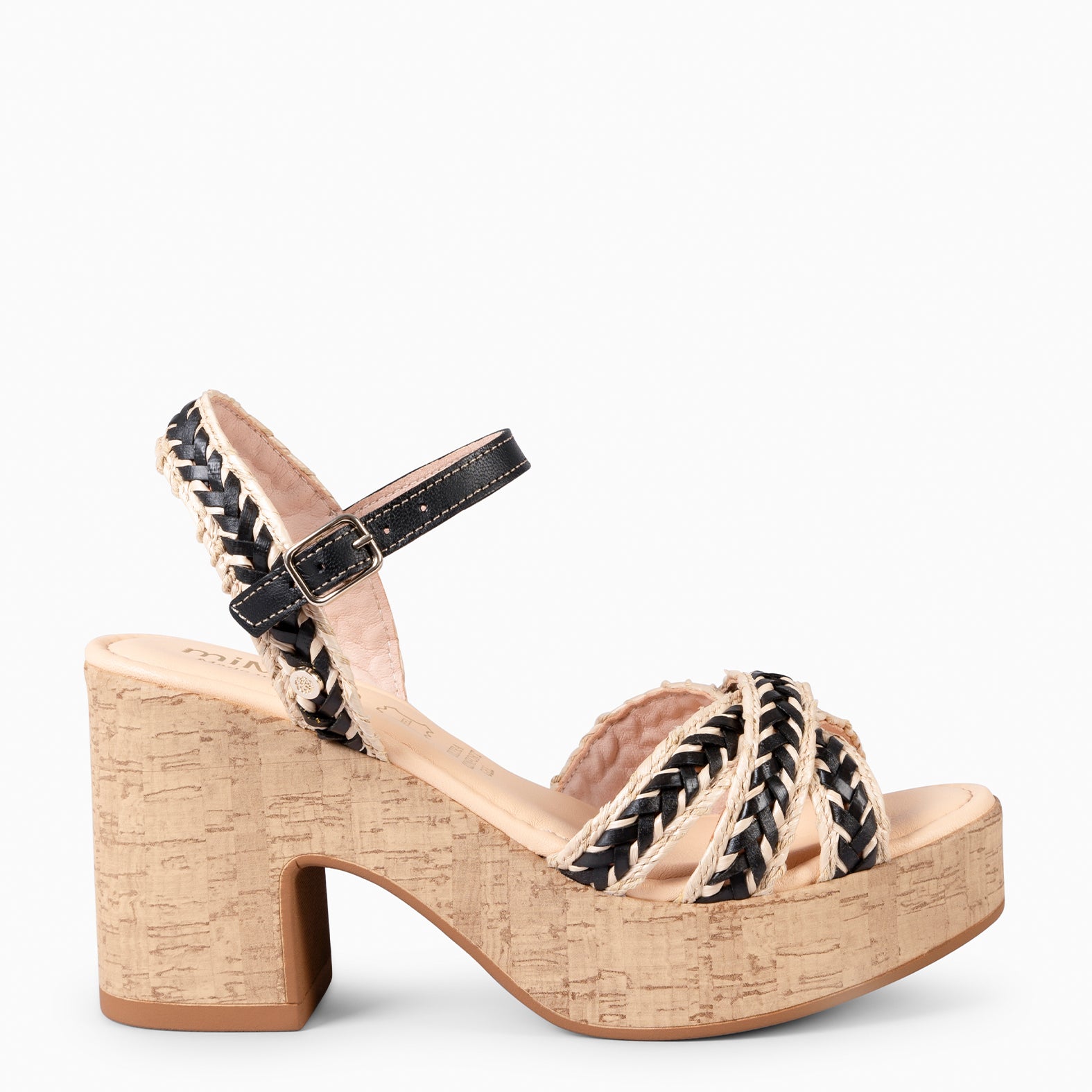 FLORA - SANDALIAS CASUALES DE TACÓN ALTO NEGRO