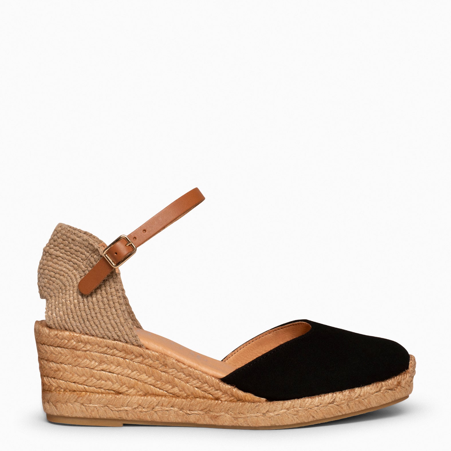 ALTEA - BLACK MID-WEDGE ESPADRILLE