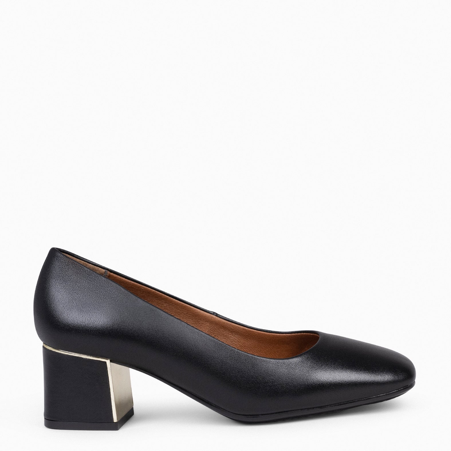 FEMME - Zapatos de tacón con puntera cuadrada de napa NEGRO
