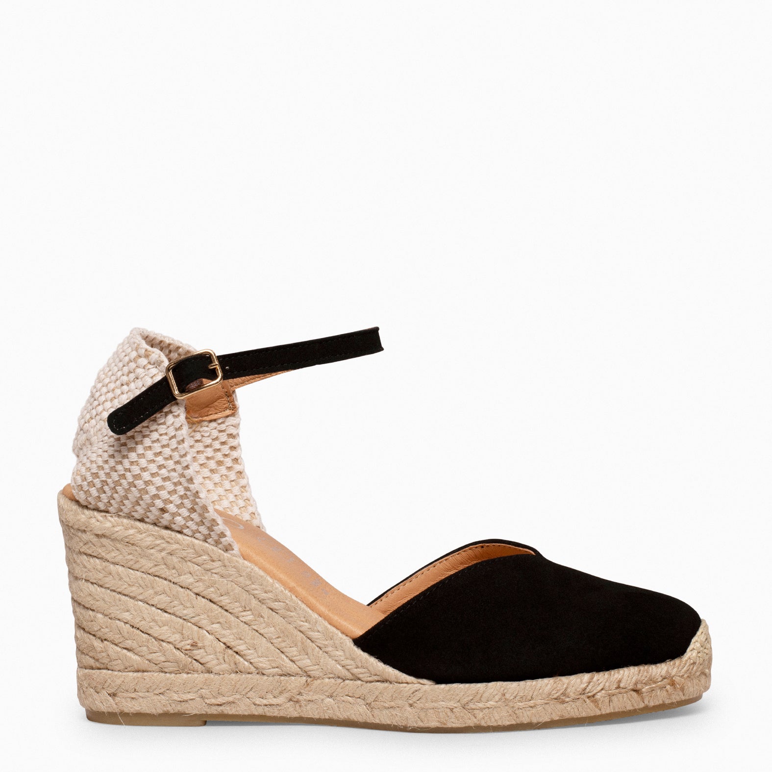 NERJA - BLACK WEDGE ESPADRILLE