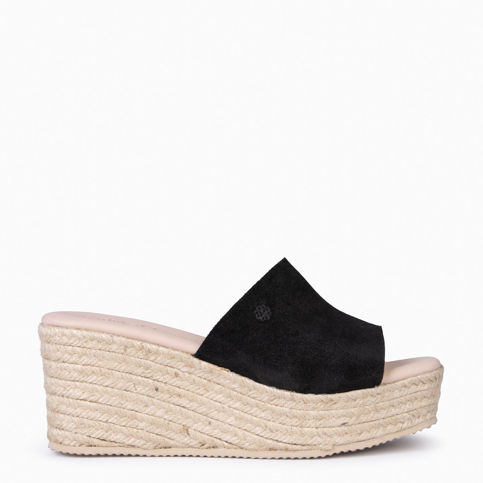 MAIRA - BLACK Wedge platform espadrilles