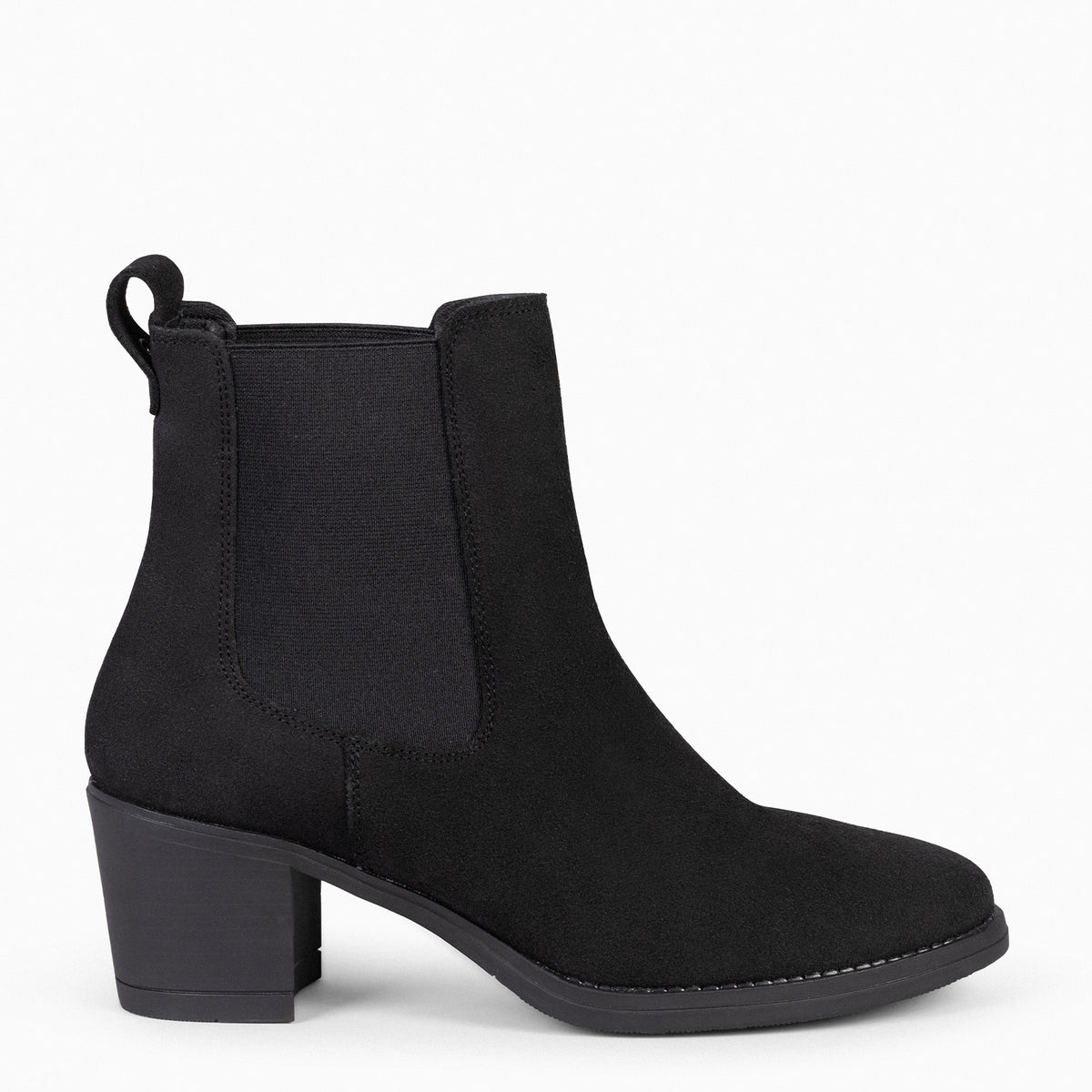 NEW CHELSEA - Botines de caña alta con tacón para mujer NEGRO