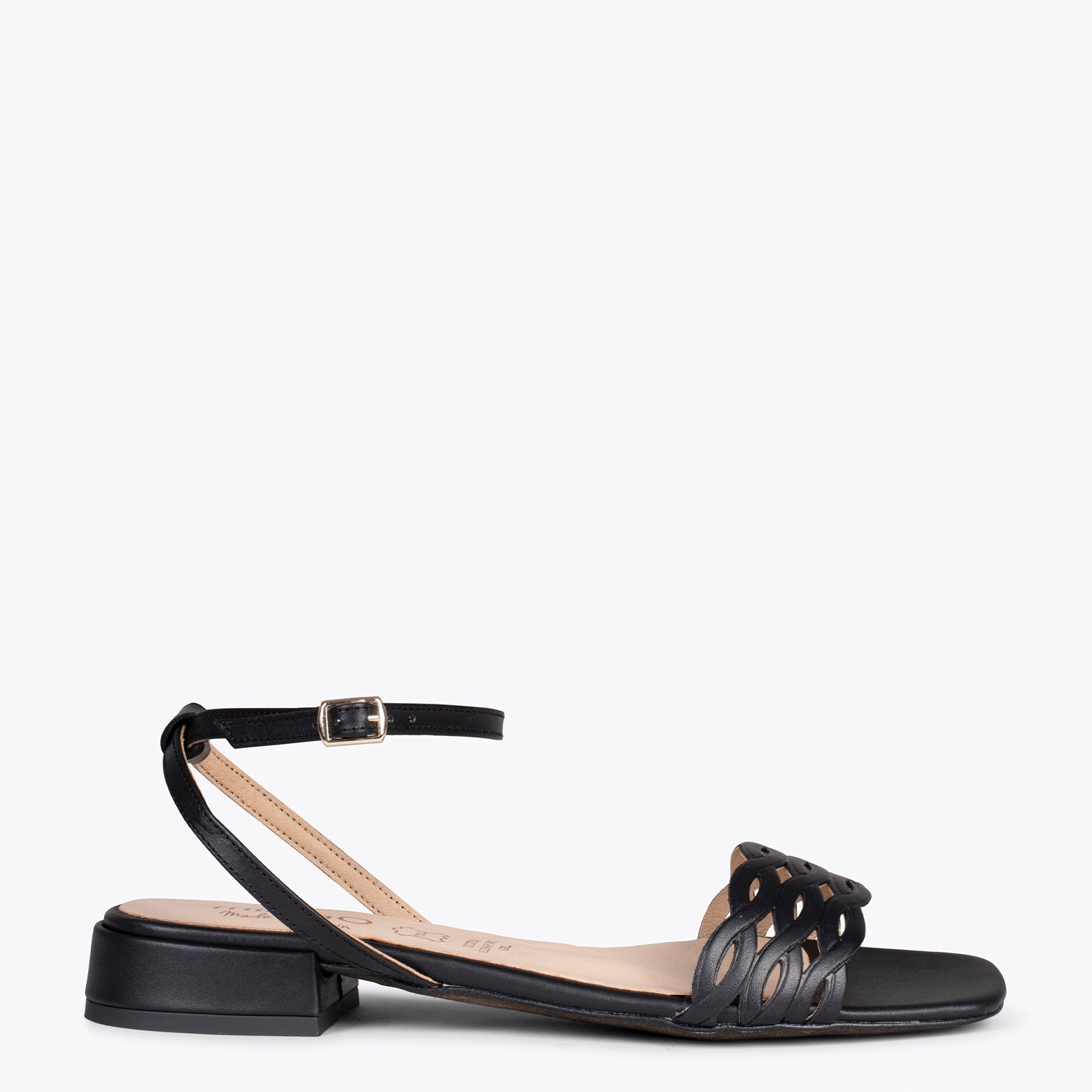 Sandalias piel negras mujer hot sale