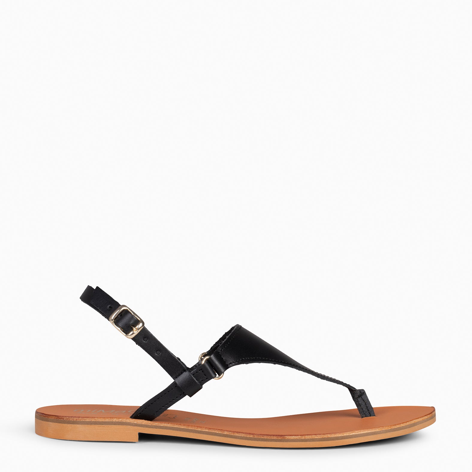 GAZANIA - Sandalias de dedo para mujer NEGRAS con hebilla