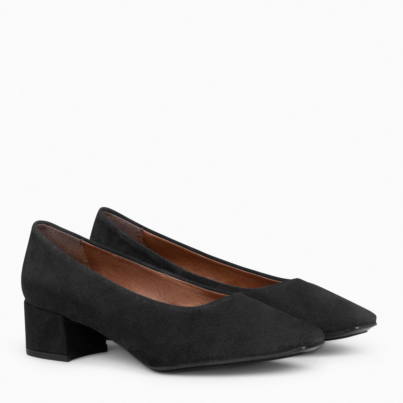 URBAN LADY BLACK suede leather low heels miMaO