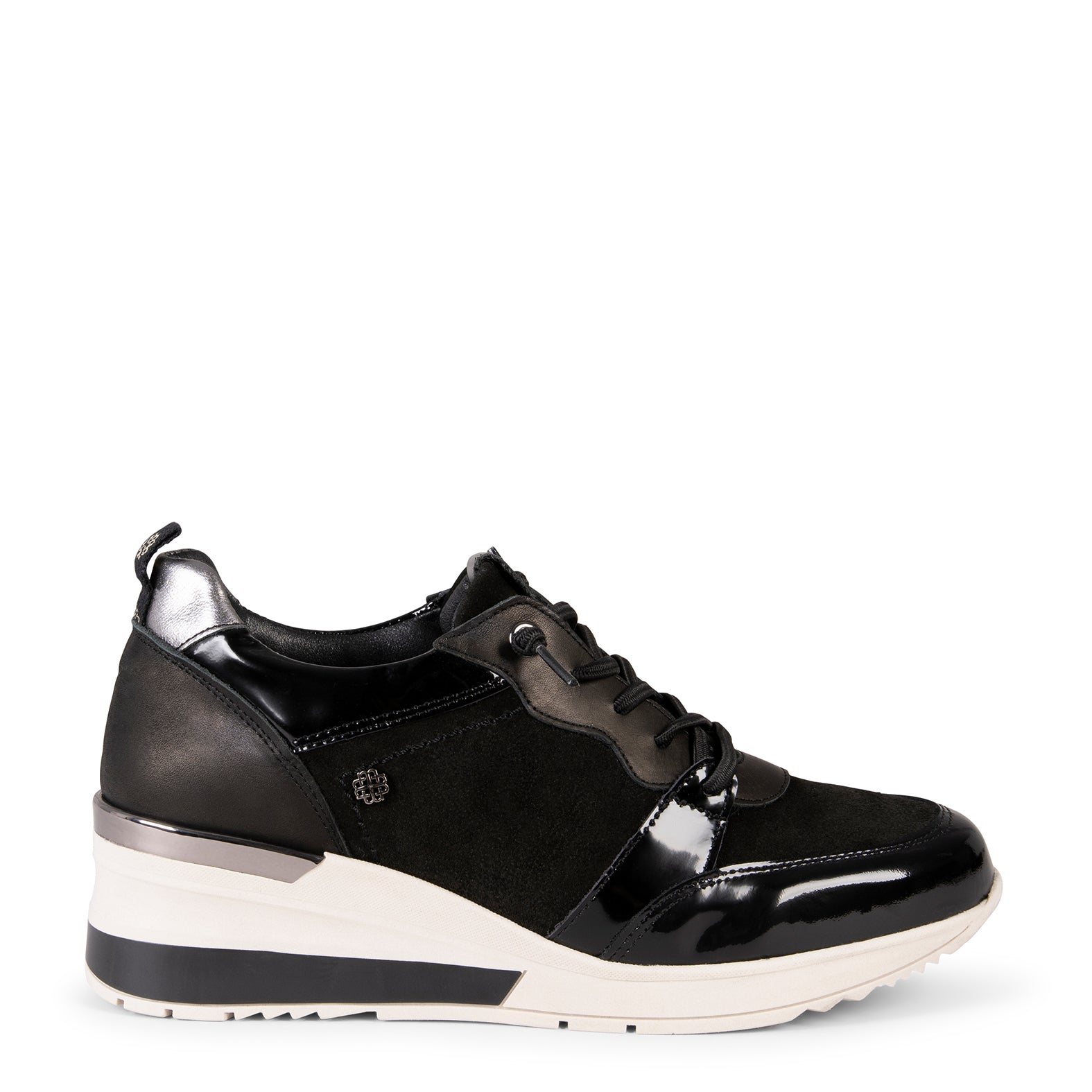 ALBI – Baskets à talon compensé multi-matières NOIR GRIS