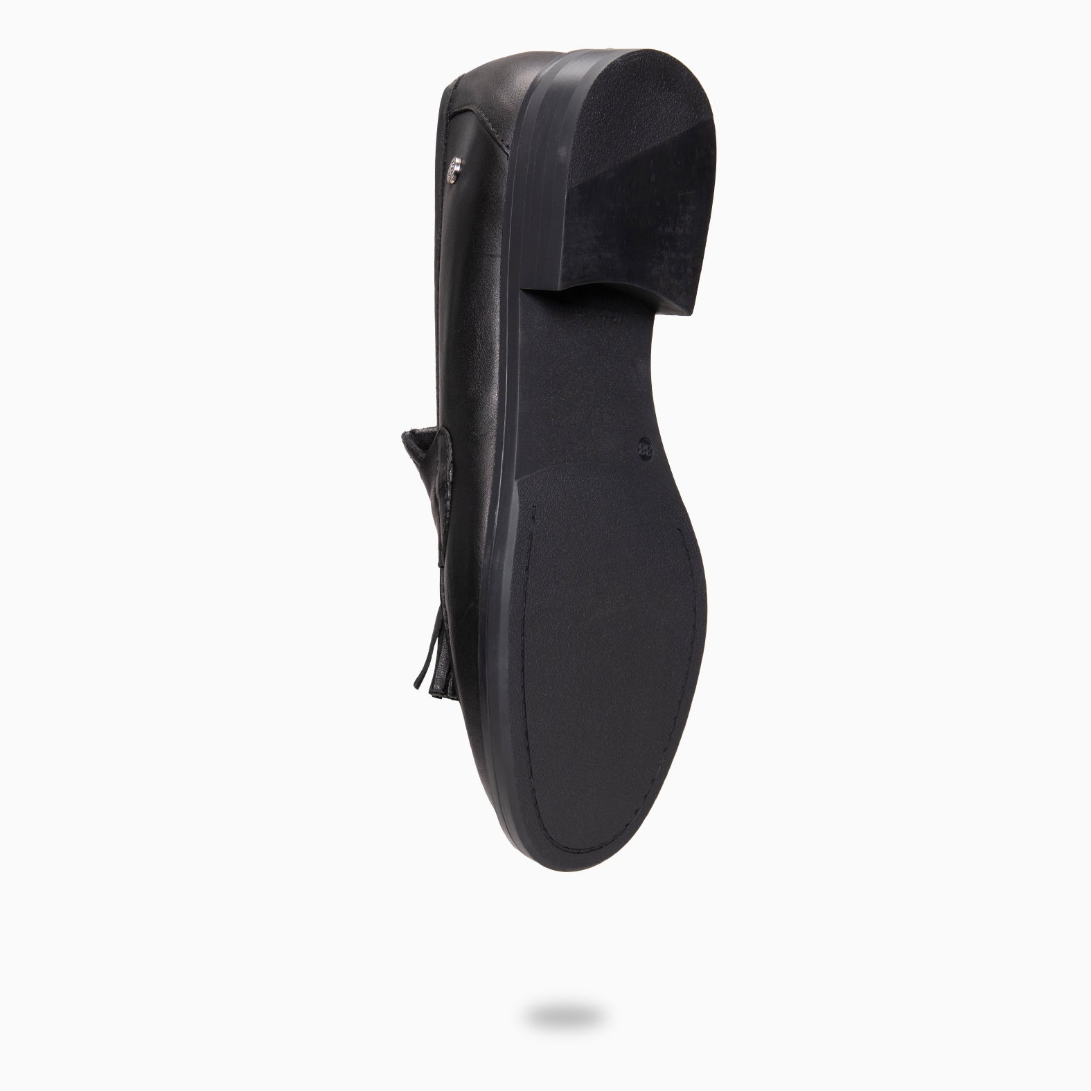 NARA - Mocasín de piel con borlas NEGRO